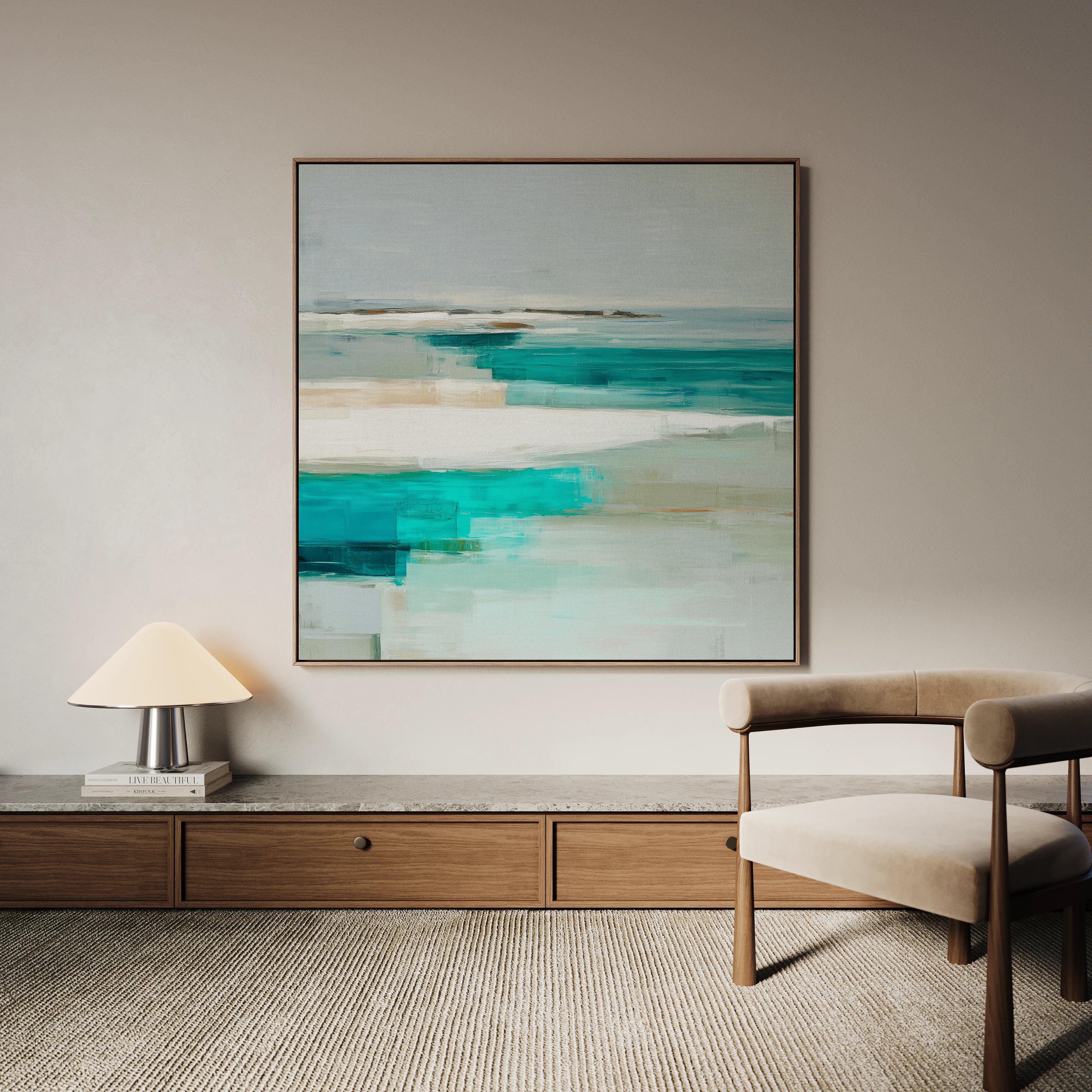 Abstract 932 Canvas Art 16" x 16" / 40 x 40 cm / Black
