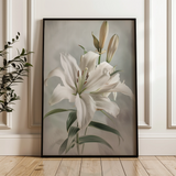 Floral 932 Canvas Art 18" x 24" / 45 x 60 cm / Black