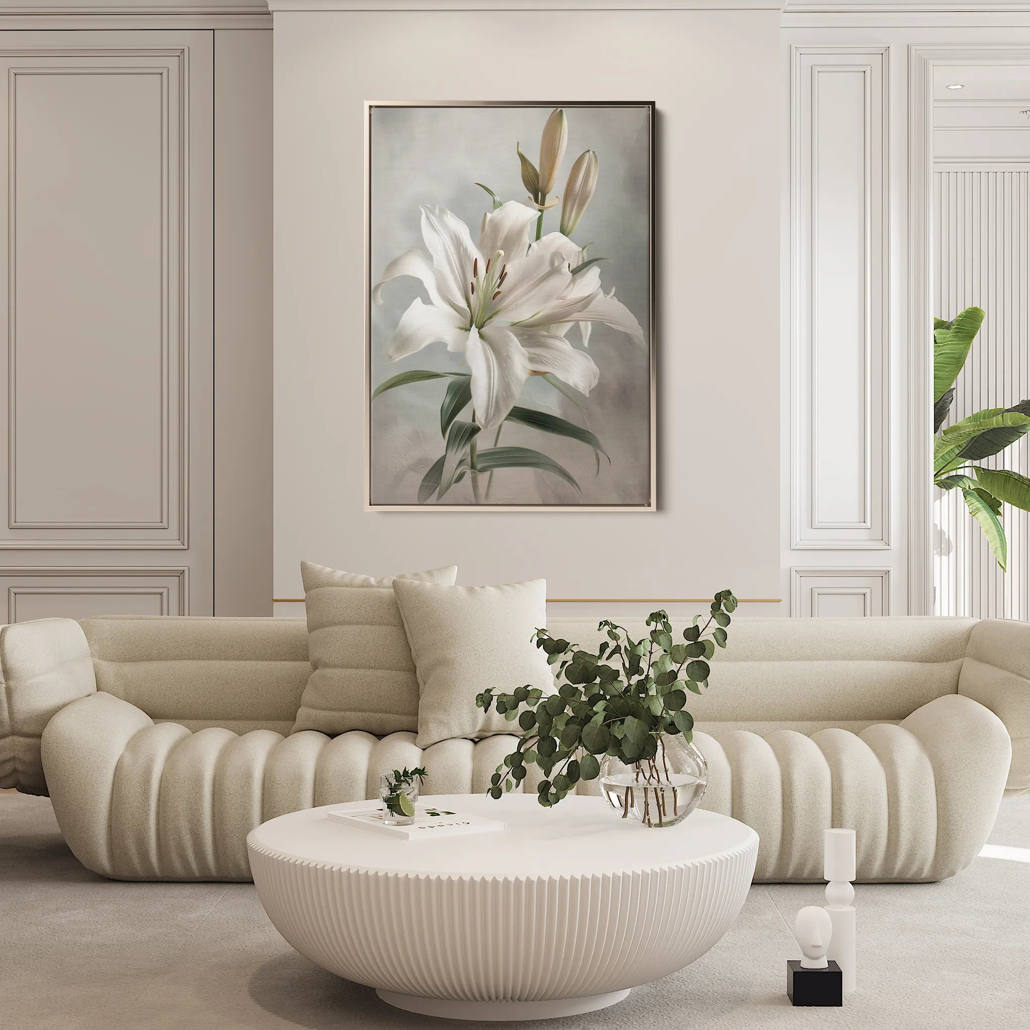 Floral 932 Canvas Art 18" x 24" / 45 x 60 cm / Black