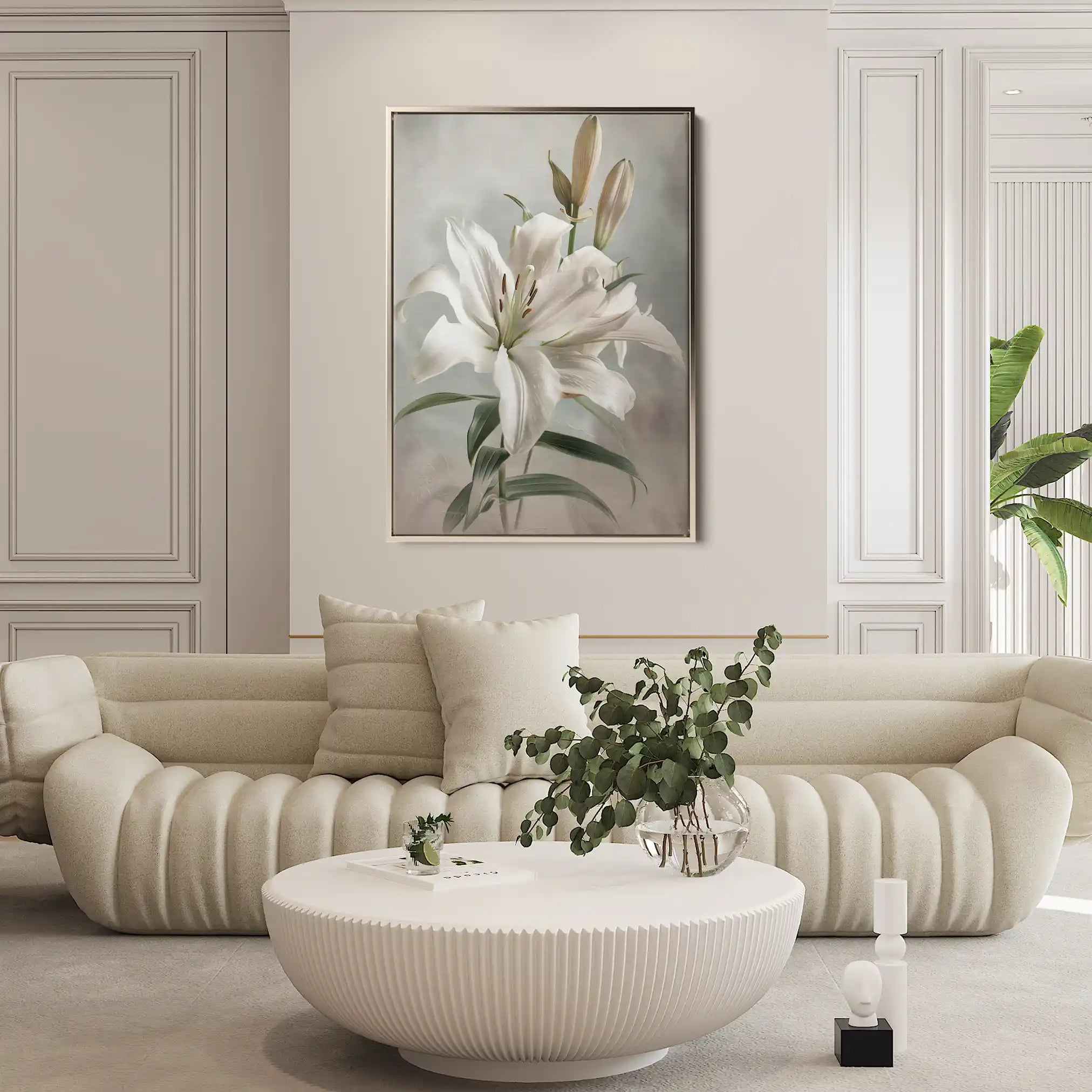 Floral 932 Canvas Art 60 x 40 cm / Black