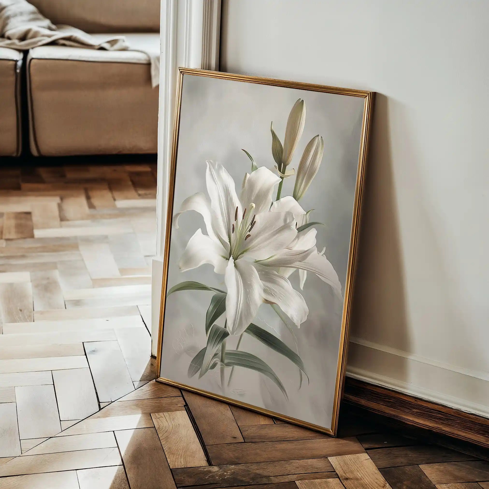 Floral 932 Canvas Art 60 x 40 cm / Black