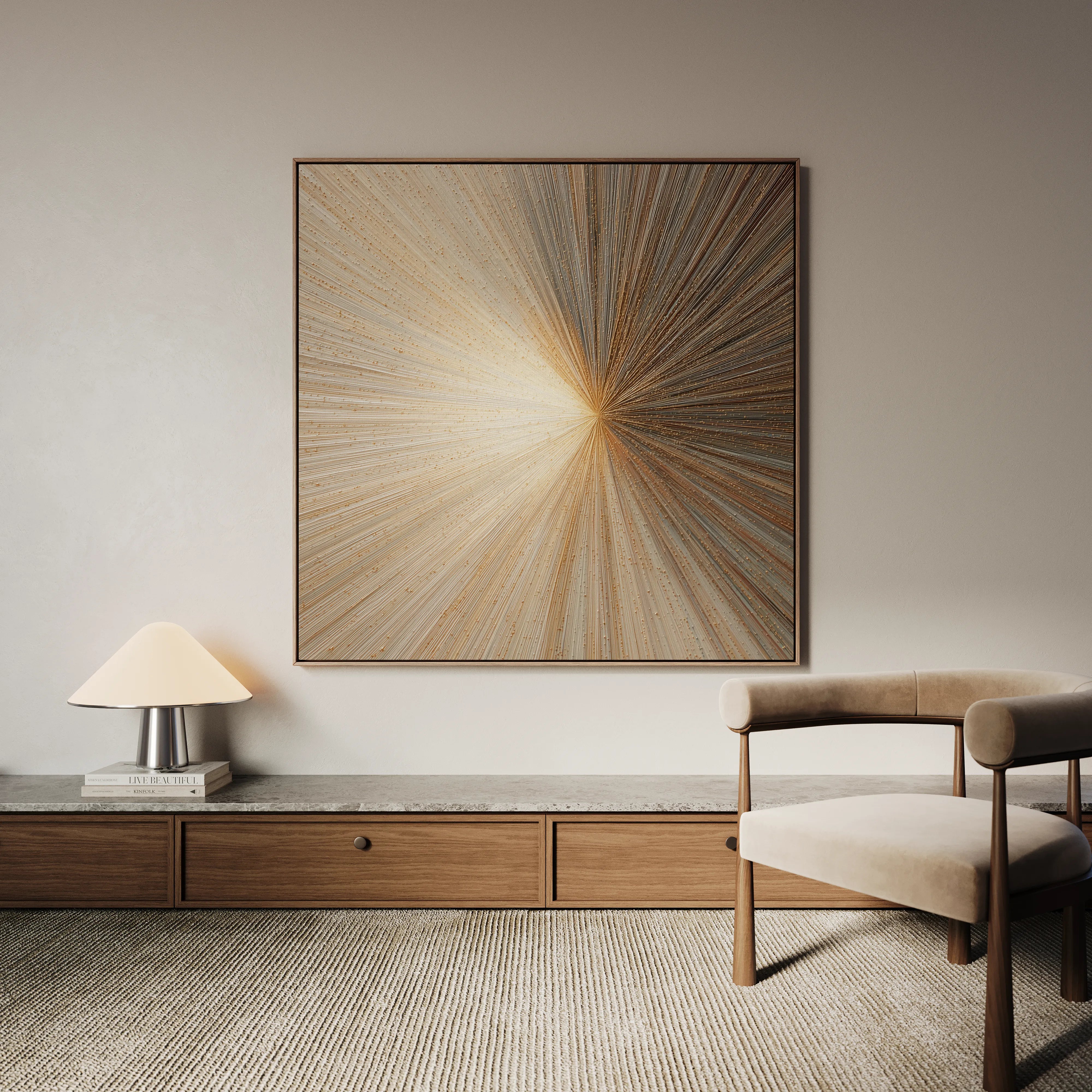 Abstract 934 Canvas Art 16" x 16" / 40 x 40 cm / Black