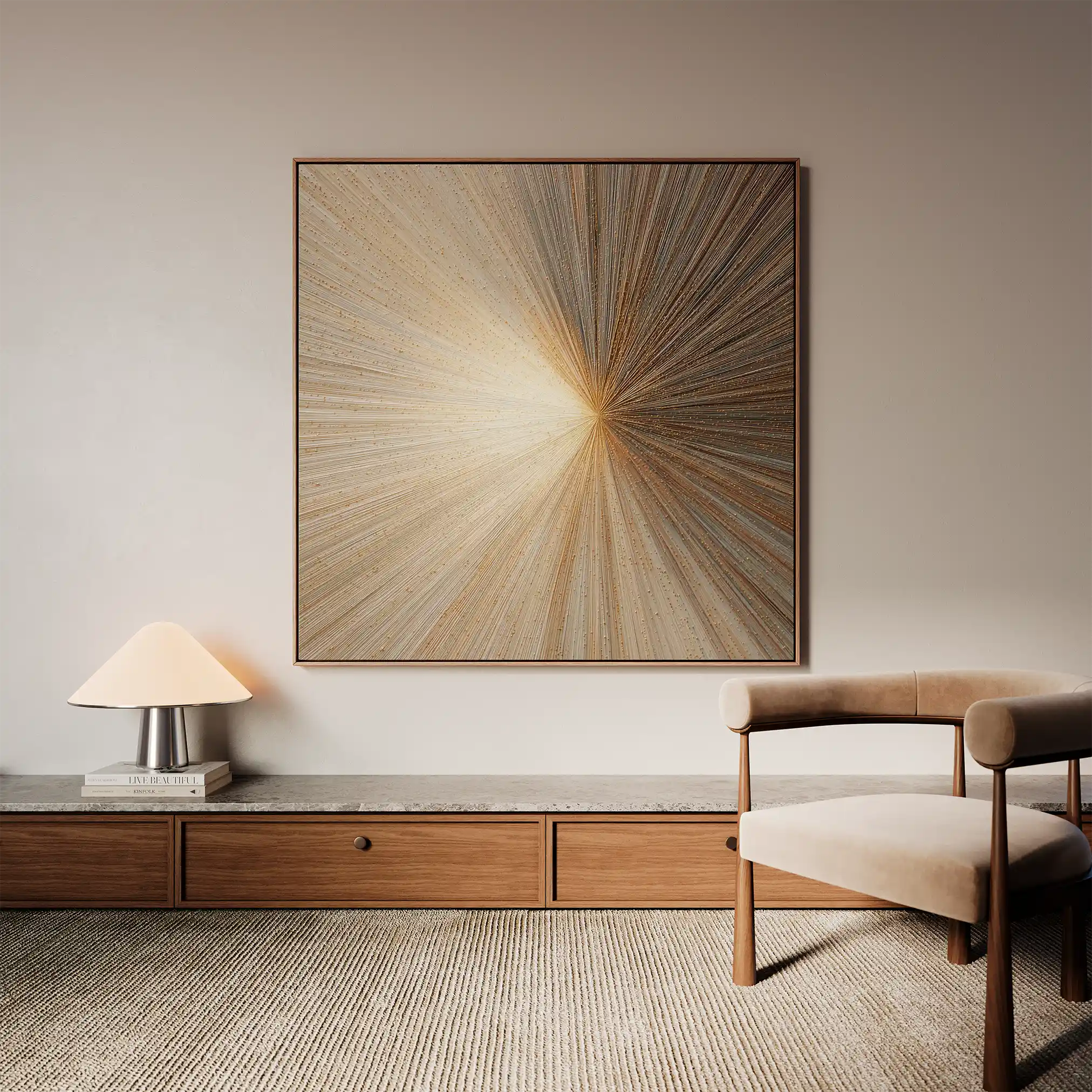 Abstract 934 Canvas Art 16" x 16" / 40 x 40 cm / Black