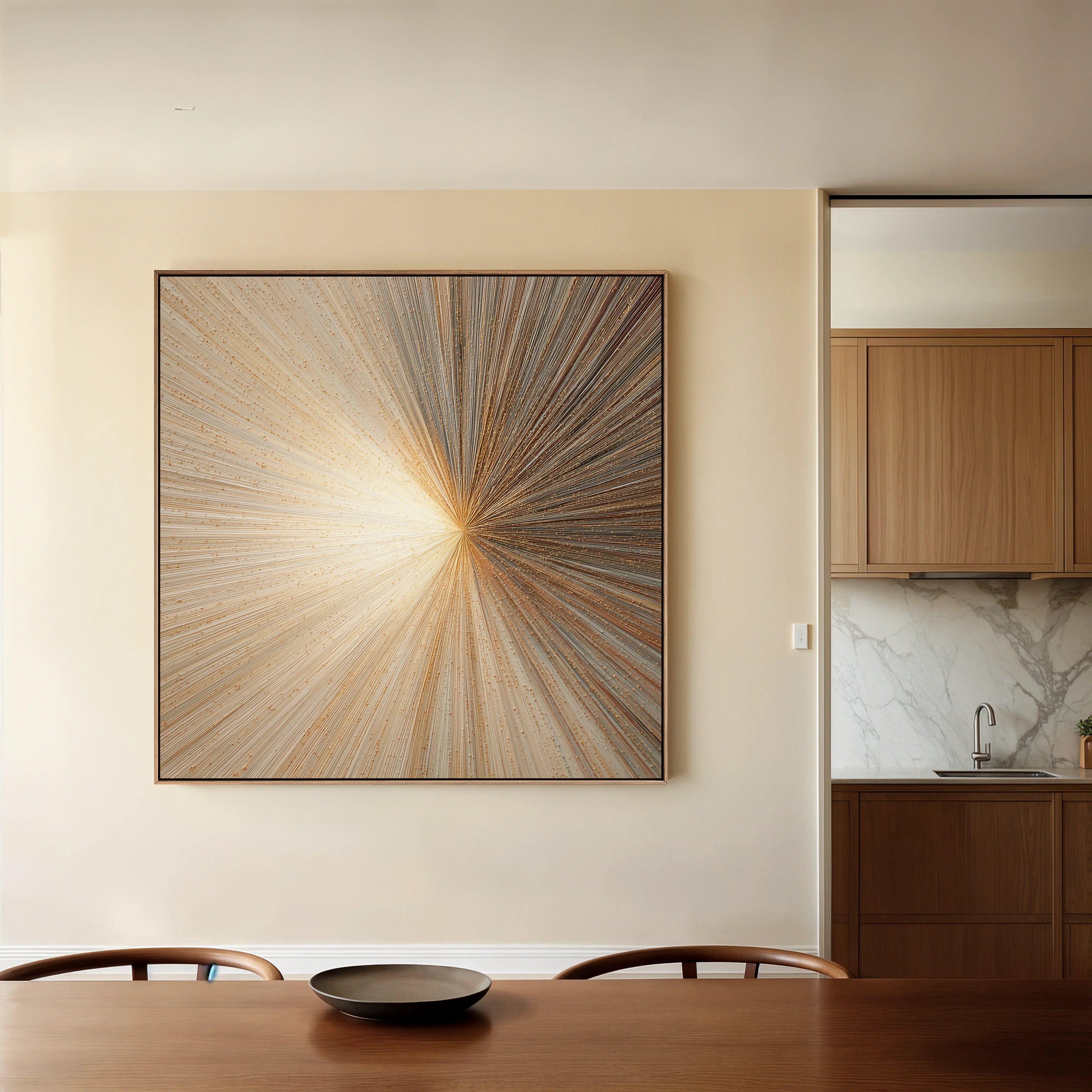 Abstract 934 Canvas Art 16" x 16" / 40 x 40 cm / Black