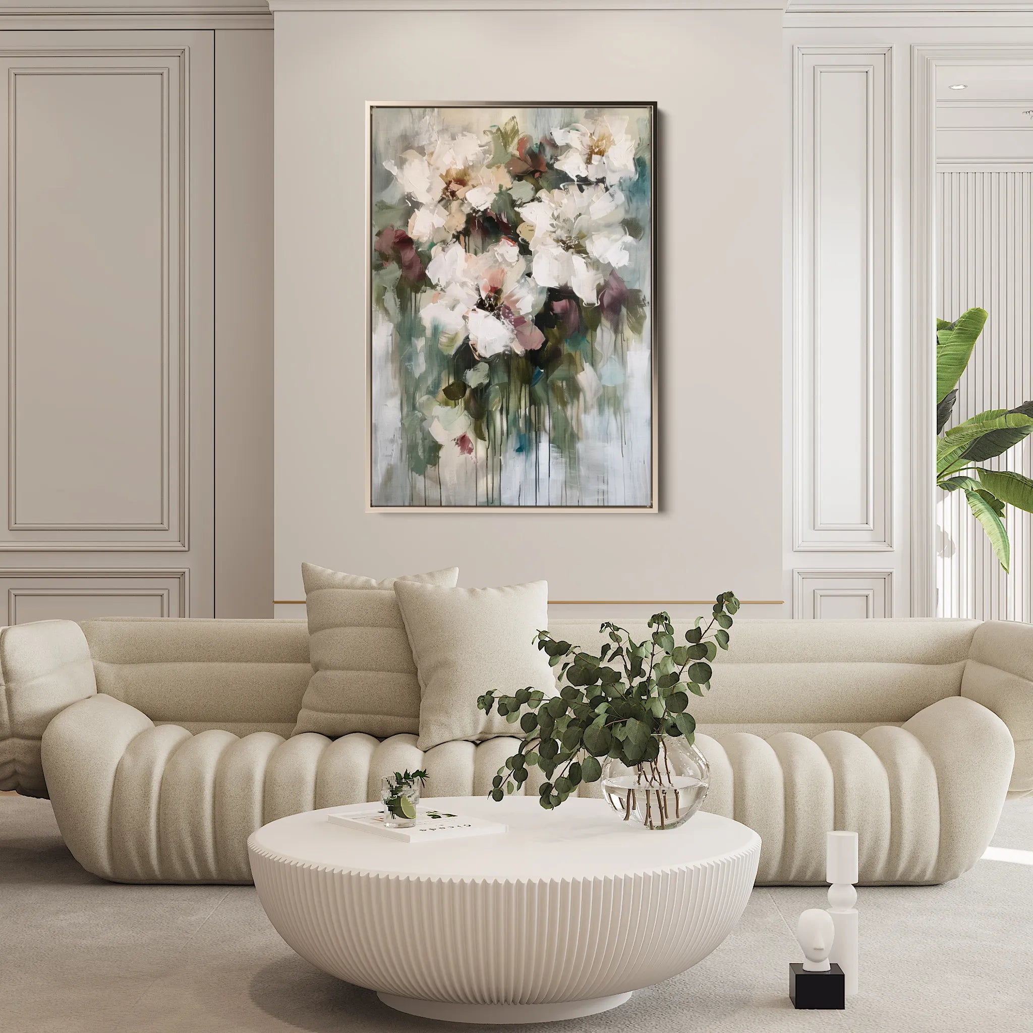 Floral 934 Canvas Art 18" x 24" / 45 x 60 cm / Black