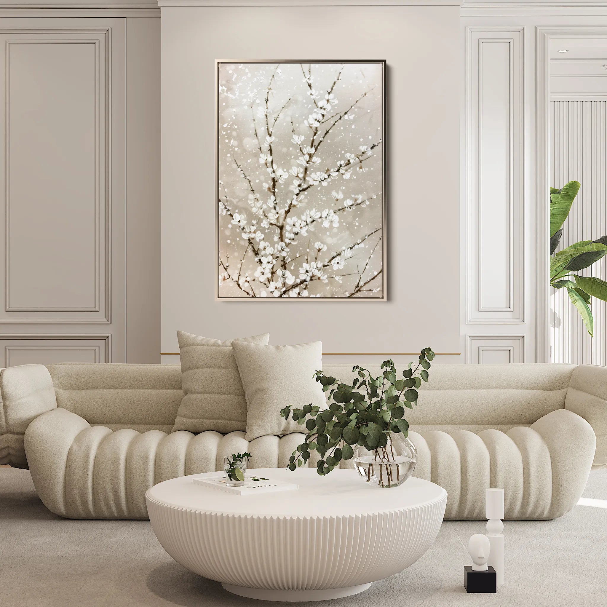 Floral 935 Canvas Art 18" x 24" / 45 x 60 cm / Black