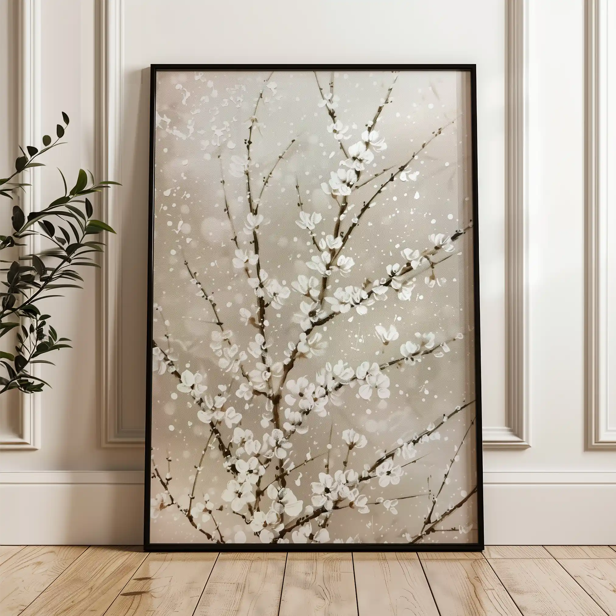Floral 935 Canvas Art 60 x 40 cm / Black