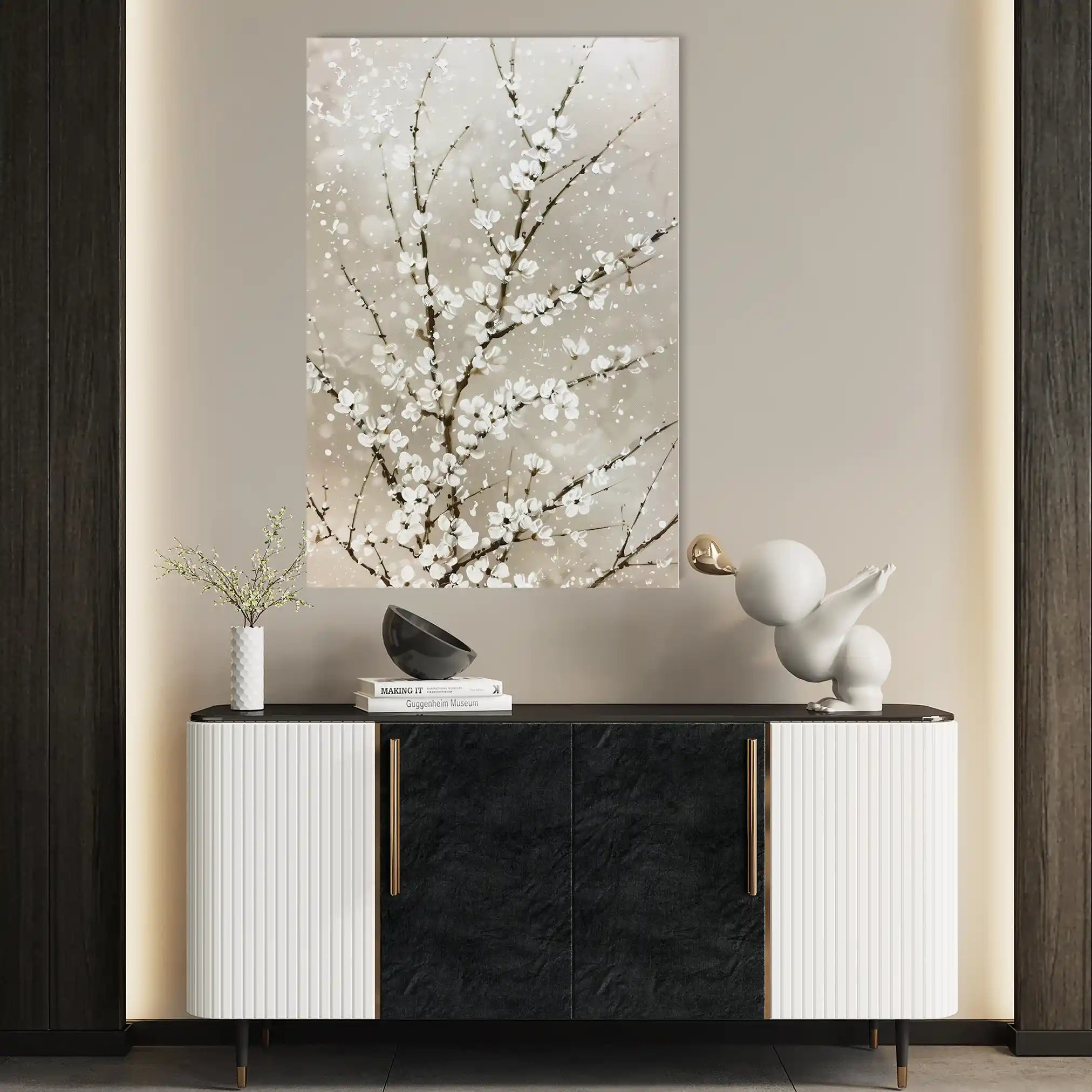 Floral 935 Canvas Art 60 x 40 cm / Black