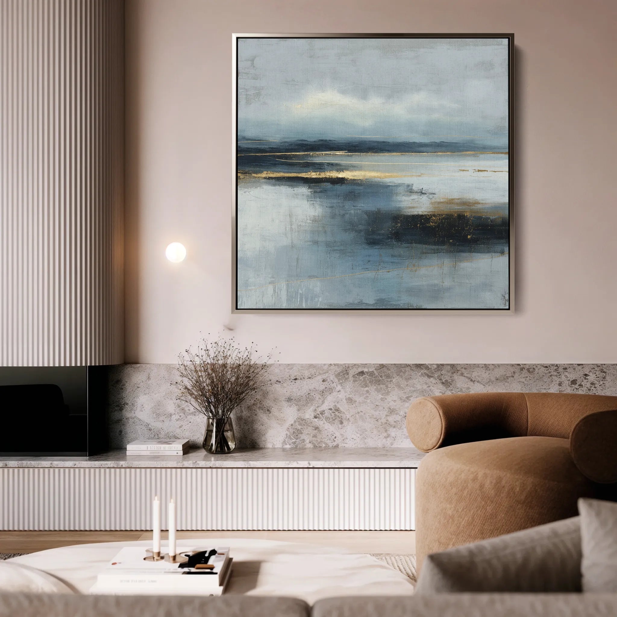 Abstract 936 Canvas Art 16" x 16" / 40 x 40 cm / Black