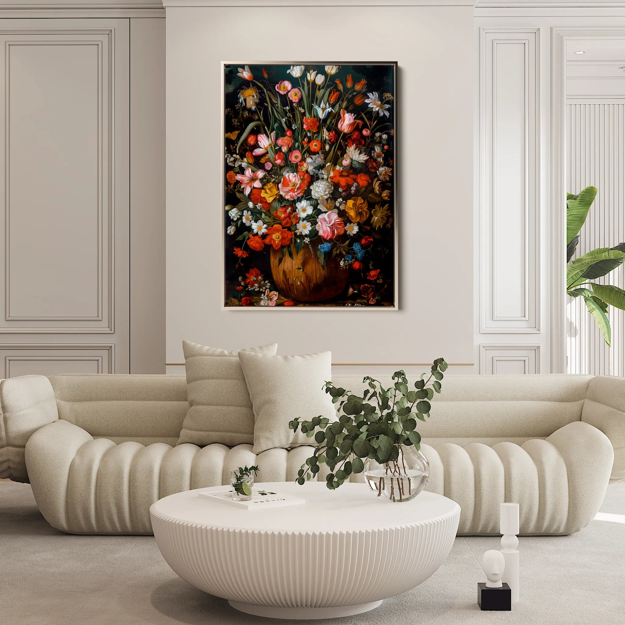 Floral 936 Canvas Art 18" x 24" / 45 x 60 cm / Black
