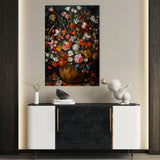 Floral 936 Canvas Art 18" x 24" / 45 x 60 cm / Black