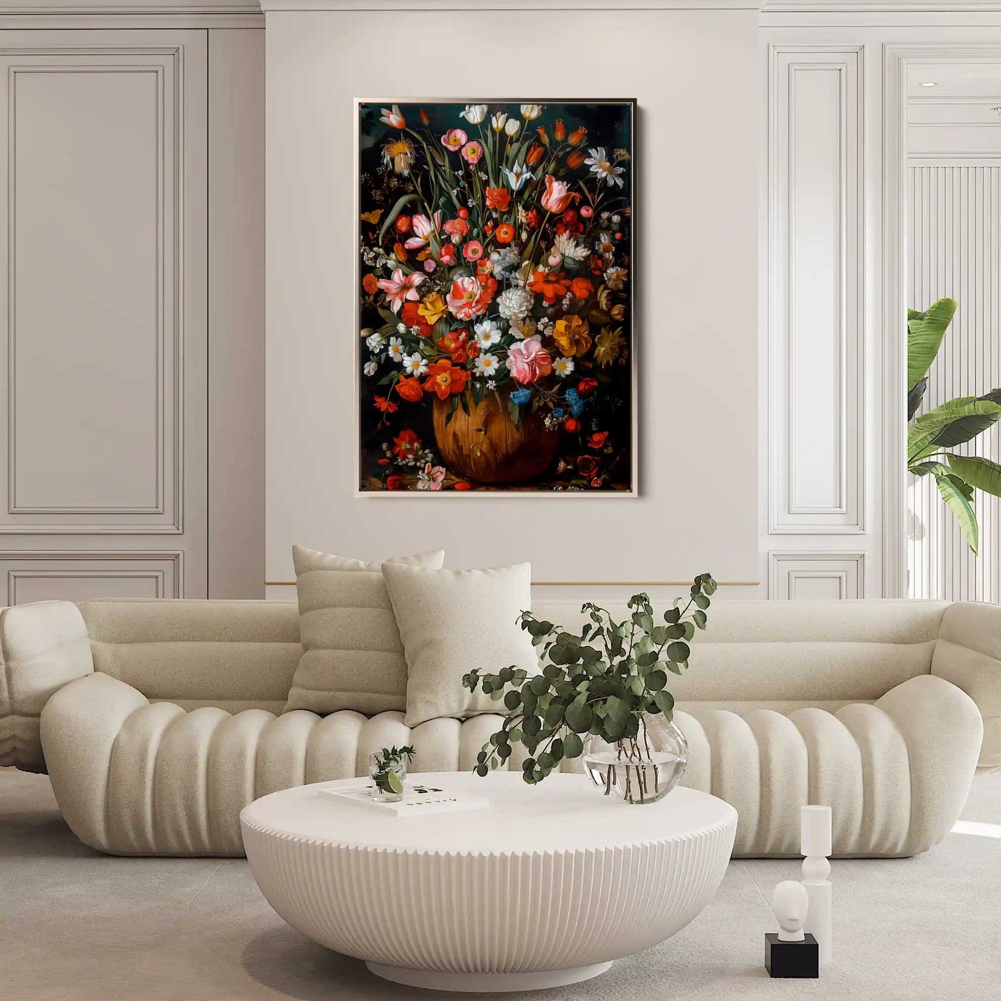 Floral 936 Canvas Art 60 x 40 cm / Black