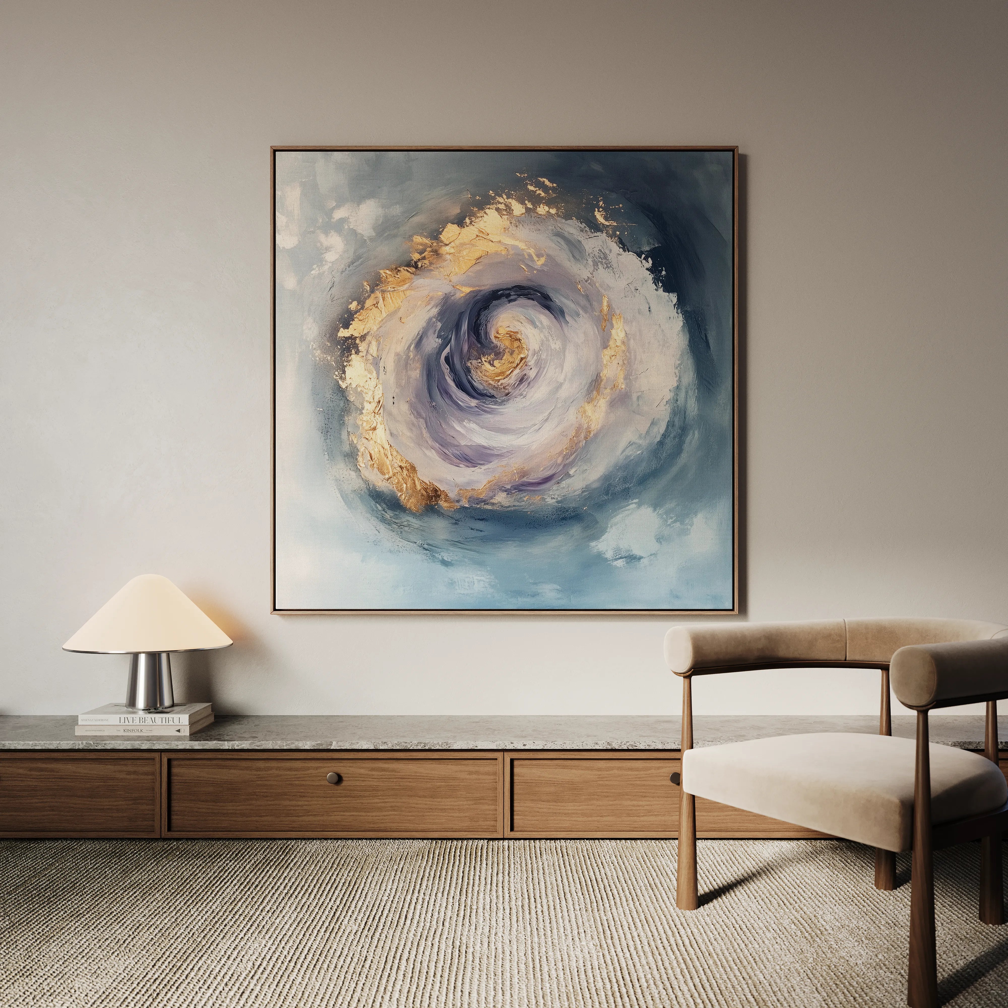 Abstract 937 Canvas Art 16" x 16" / 40 x 40 cm / Black