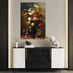 Floral 937 Canvas Art 18" x 24" / 45 x 60 cm / Black