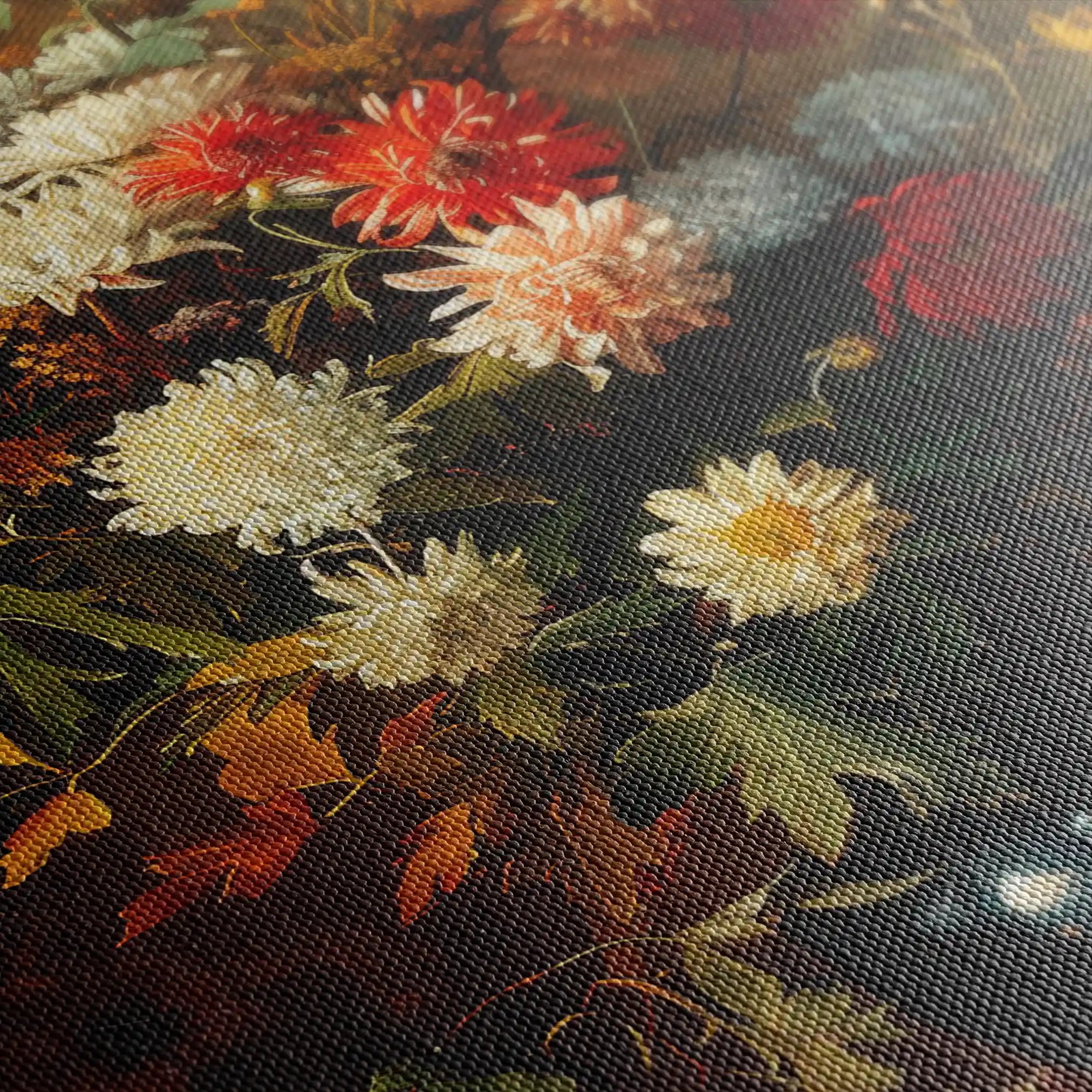 Floral 937 Canvas Art 60 x 40 cm / Black
