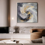 Abstract 938 Canvas Art 16" x 16" / 40 x 40 cm / Black