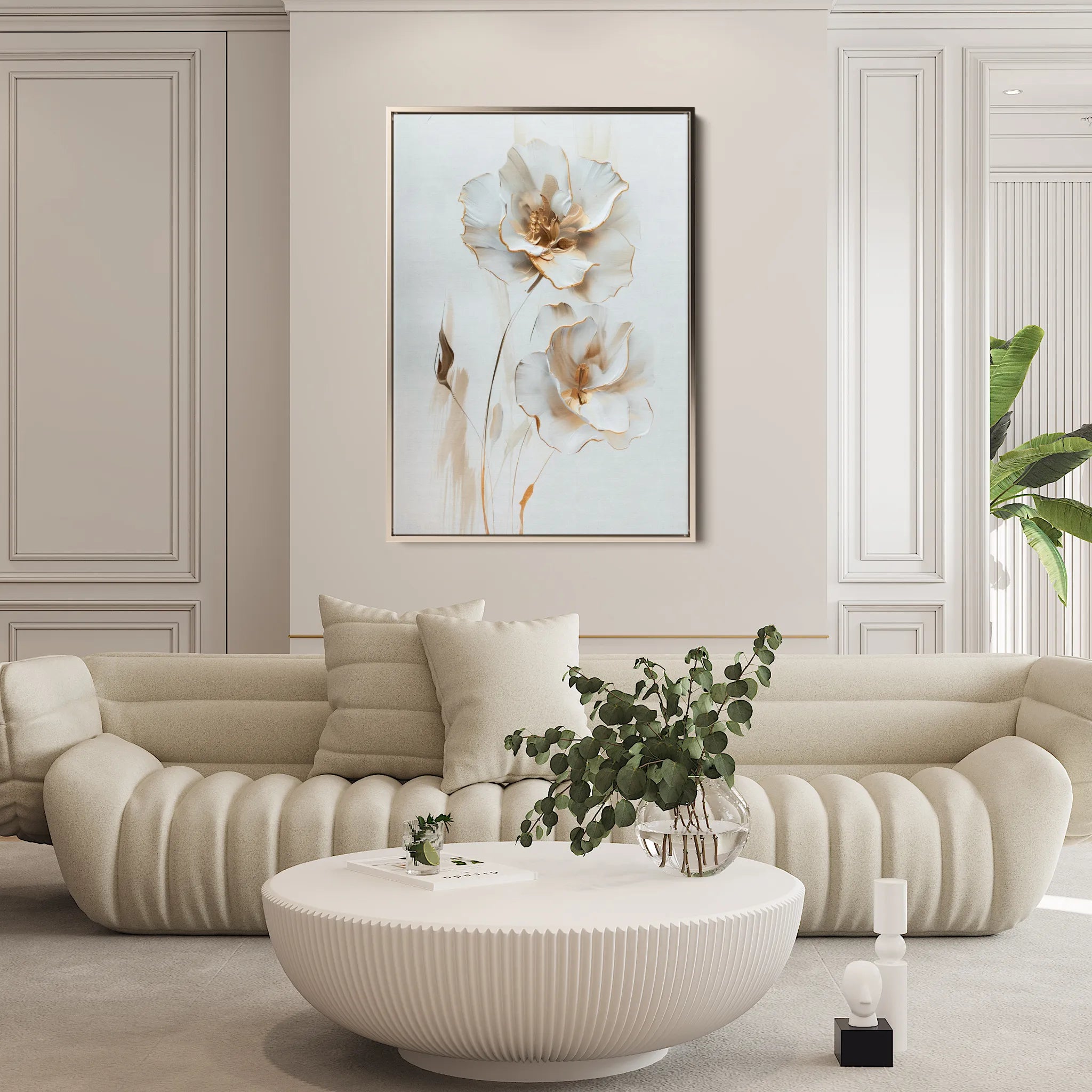 Floral 938 Canvas Art 18" x 24" / 45 x 60 cm / Black