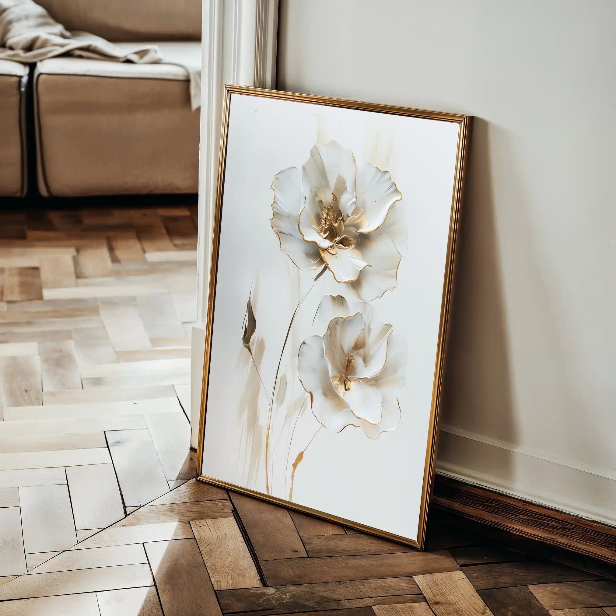 Floral 938 Canvas Art 60 x 40 cm / Black