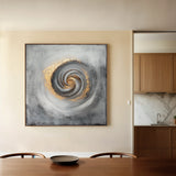 Abstract 939 Canvas Art 16" x 16" / 40 x 40 cm / Black