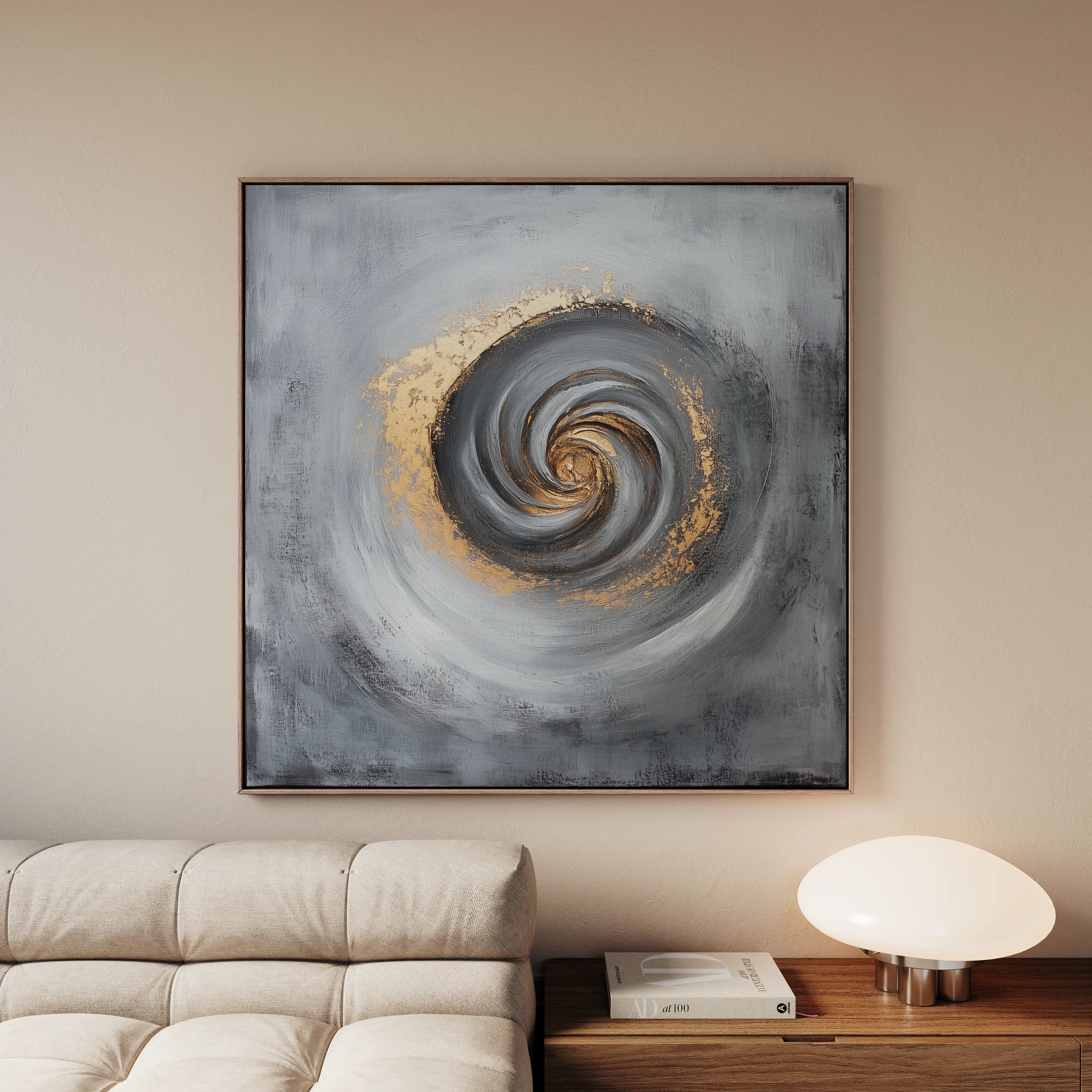Abstract 939 Canvas Art 16" x 16" / 40 x 40 cm / Black