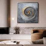 Abstract 939 Canvas Art 16" x 16" / 40 x 40 cm / Black