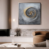 Abstract 939 Canvas Art 16" x 16" / 40 x 40 cm / Black