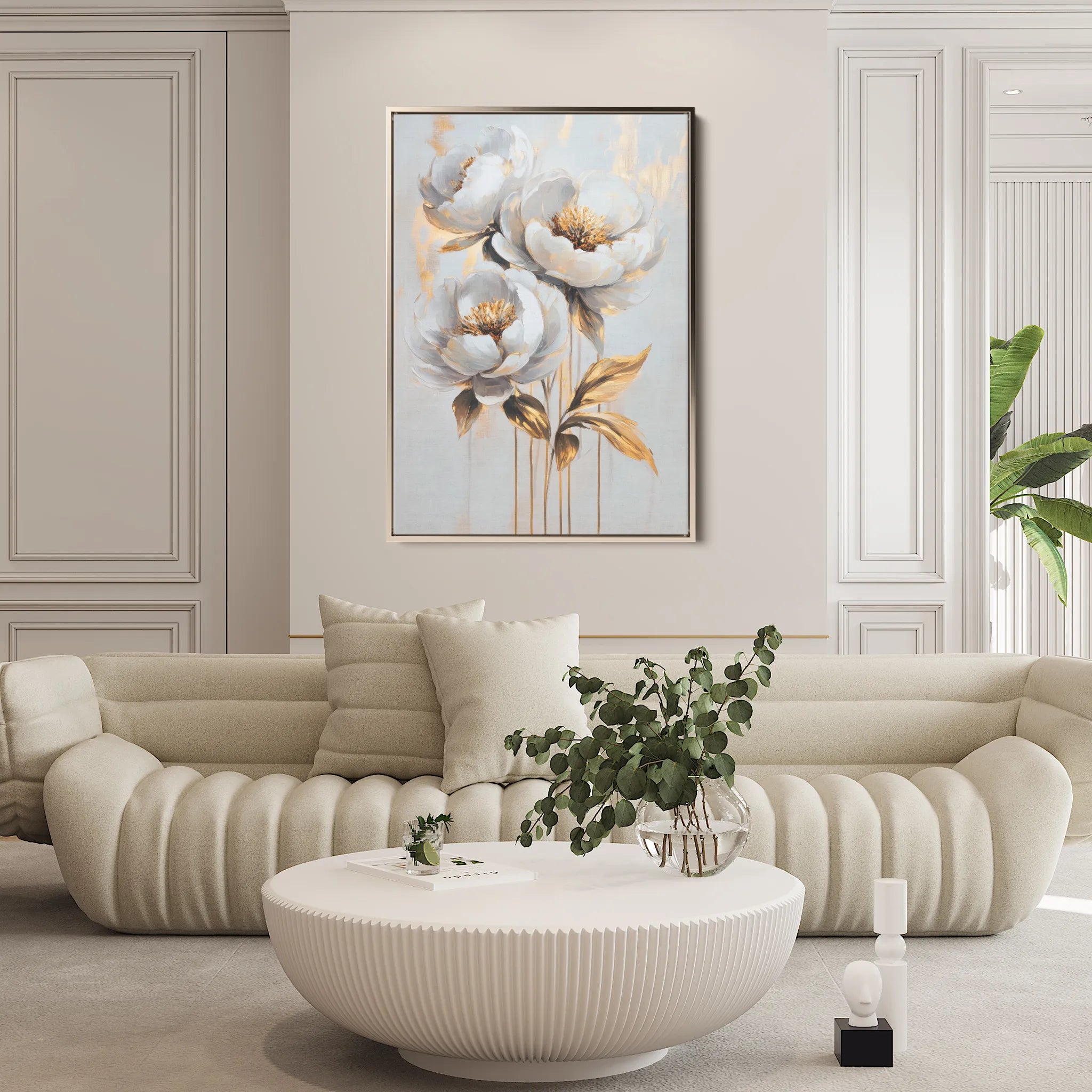 Floral 939 Canvas Art 18" x 24" / 45 x 60 cm / Black