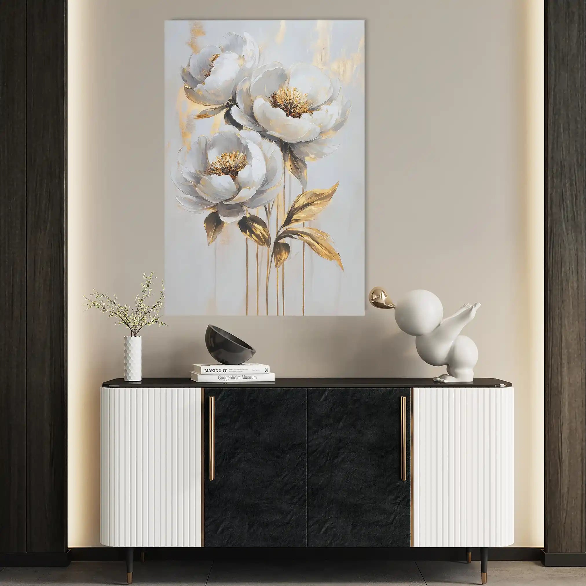 Floral 939 Canvas Art 60 x 40 cm / Black