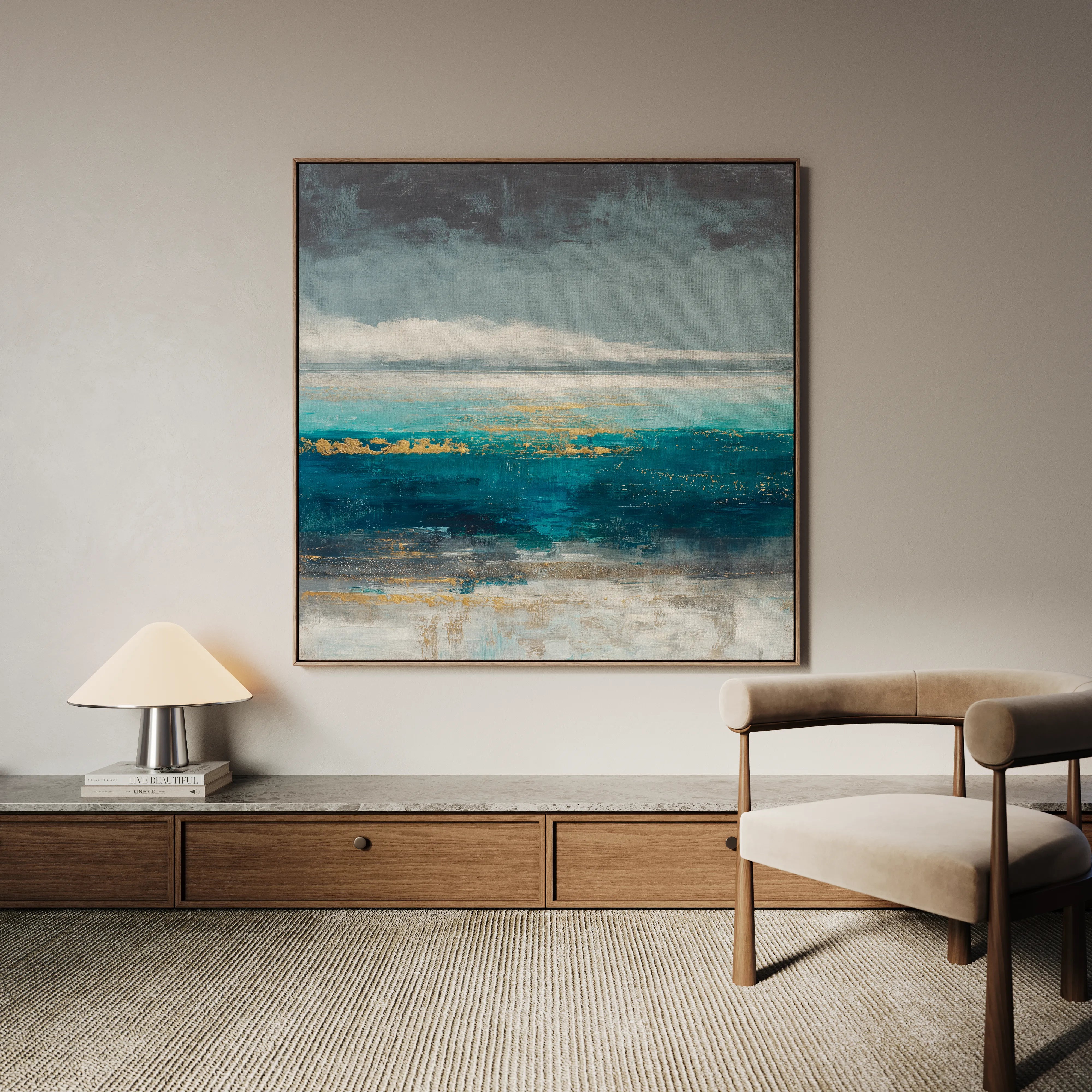 Abstract 940 Canvas Art 16" x 16" / 40 x 40 cm / Black