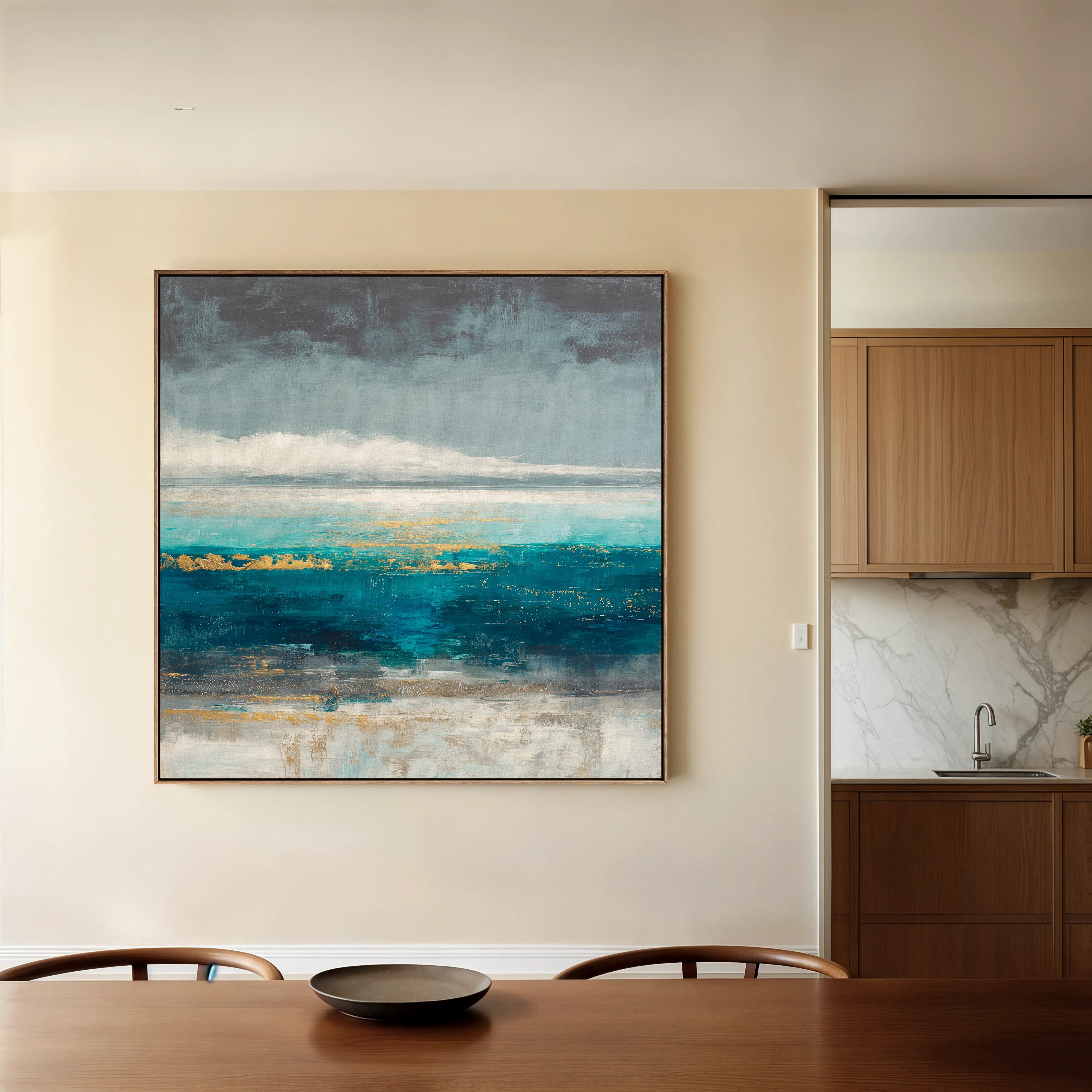 Abstract 940 Canvas Art 16" x 16" / 40 x 40 cm / Black