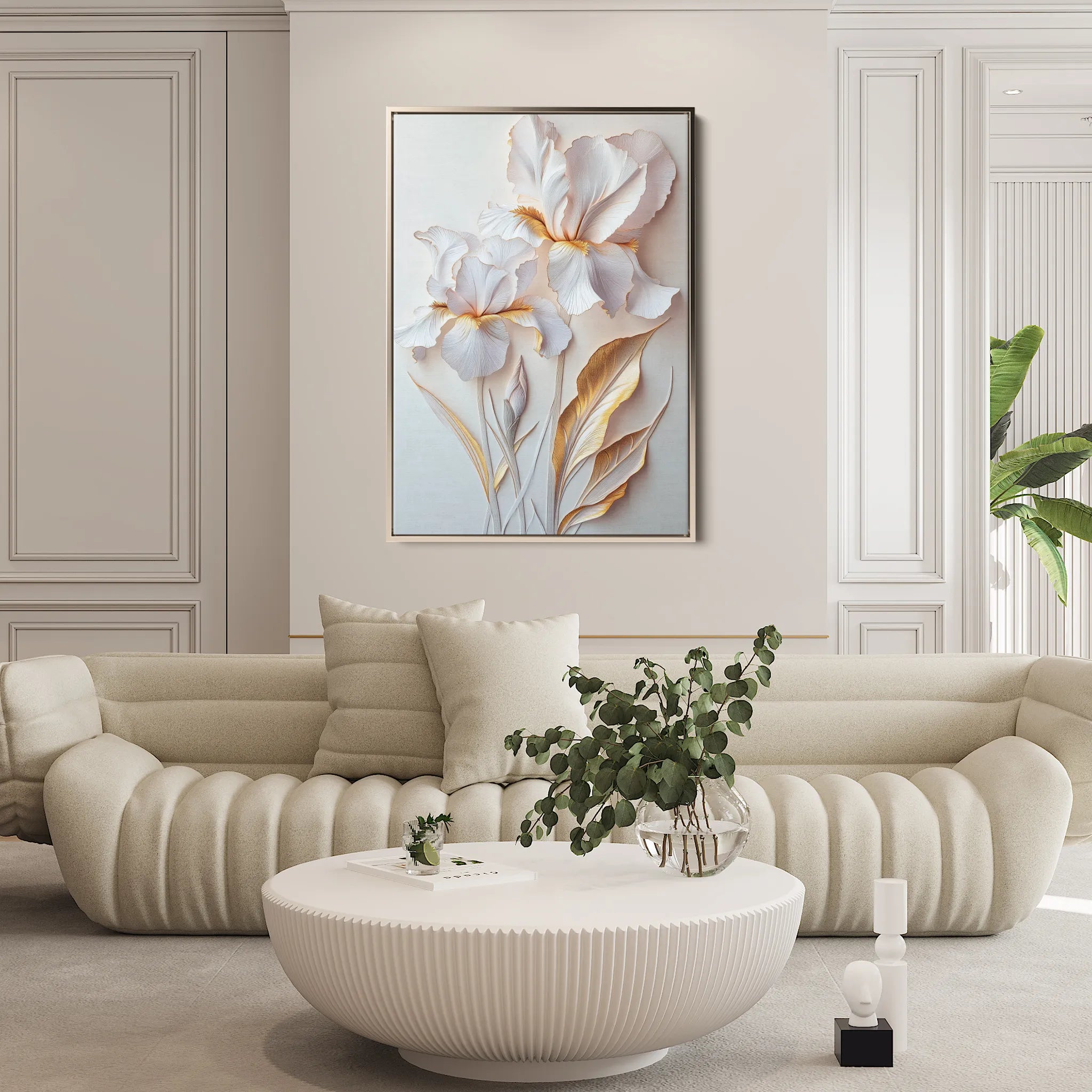 Floral 940 Canvas Art 18" x 24" / 45 x 60 cm / Black