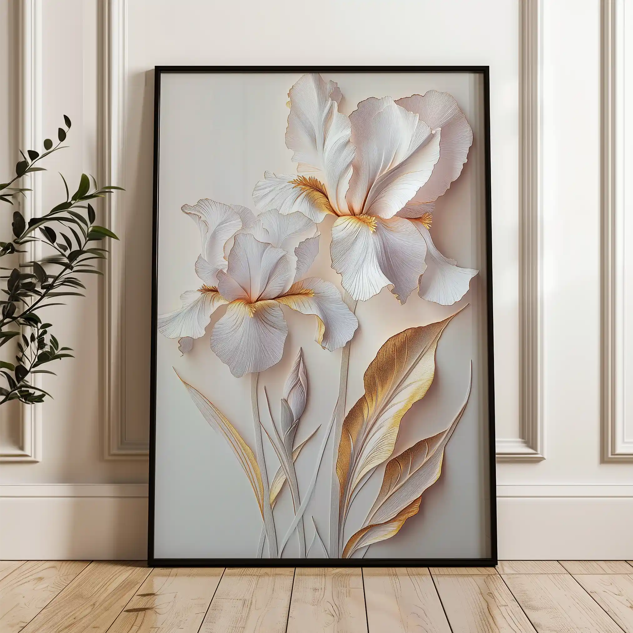 Floral 940 Canvas Art 60 x 40 cm / Black