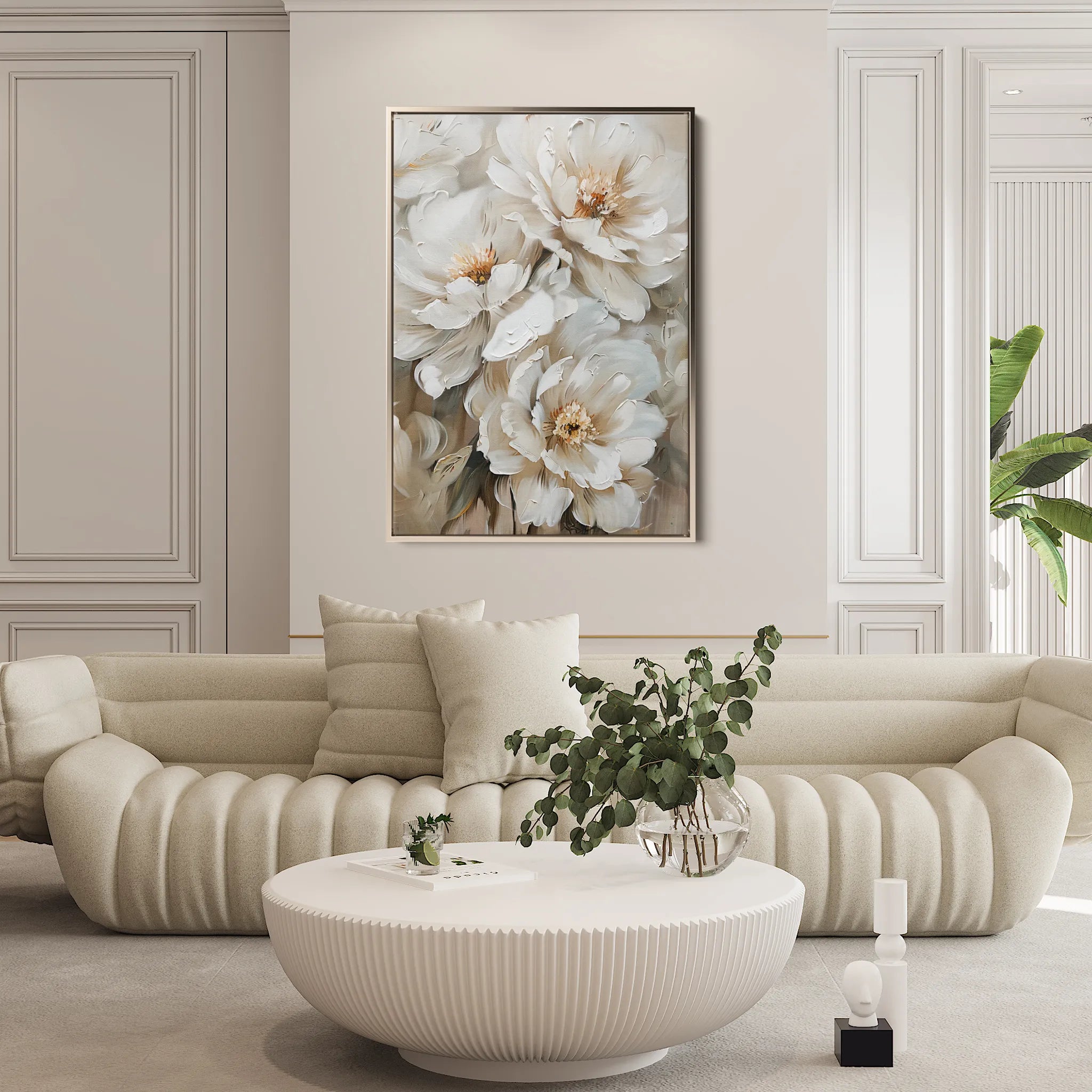 Floral 941 Canvas Art 18" x 24" / 45 x 60 cm / Black