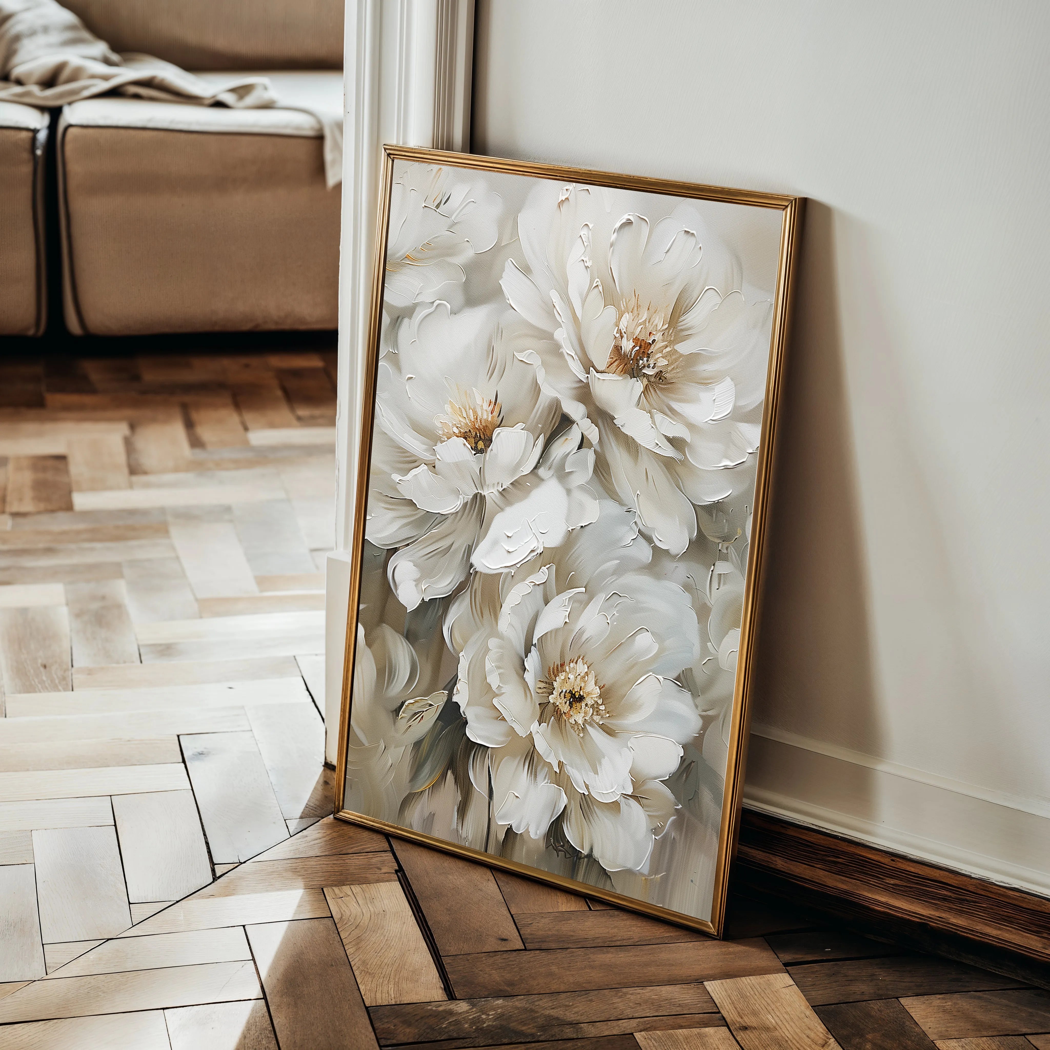 Floral 941 Canvas Art 18" x 24" / 45 x 60 cm / Black