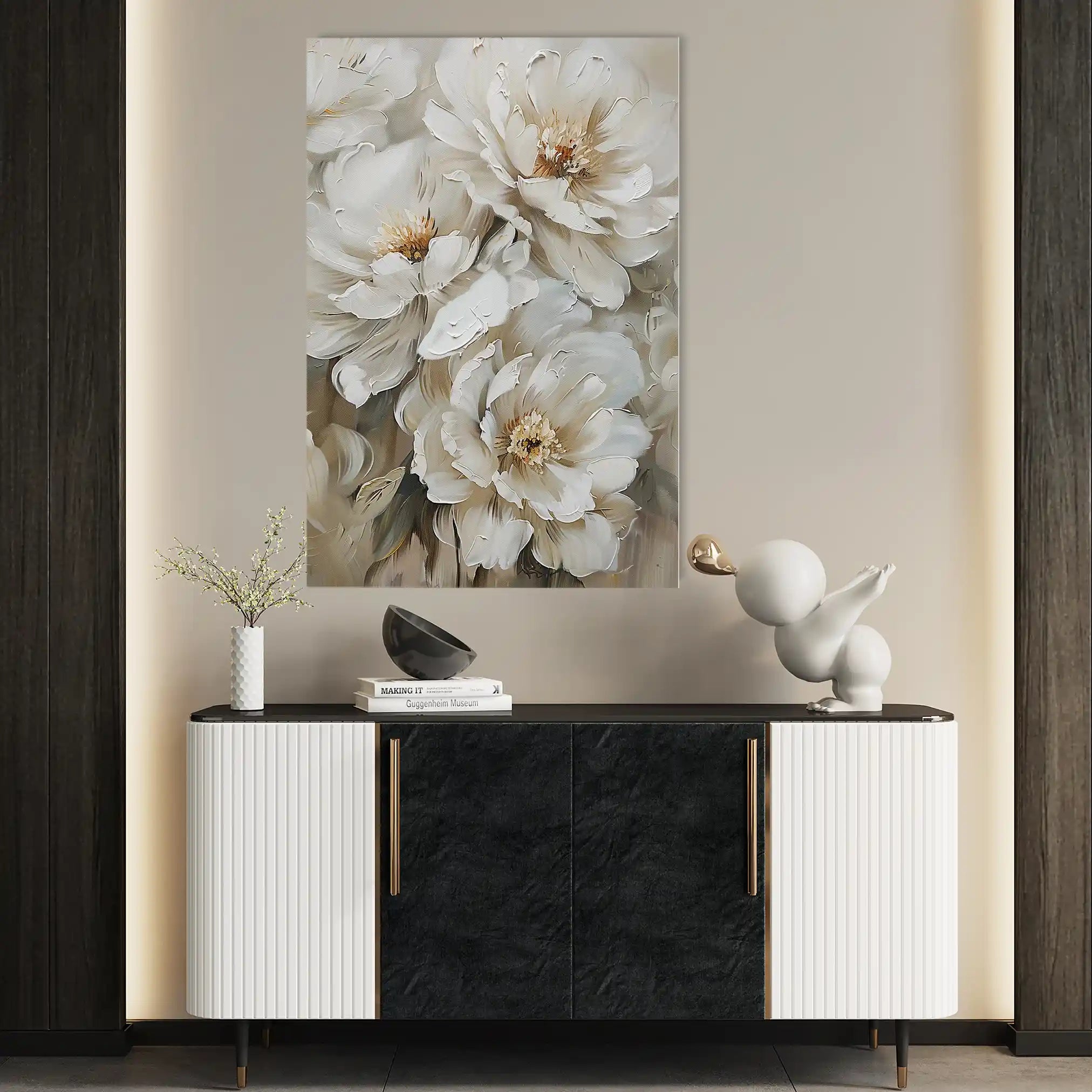 Floral 941 Canvas Art 60 x 40 cm / Black