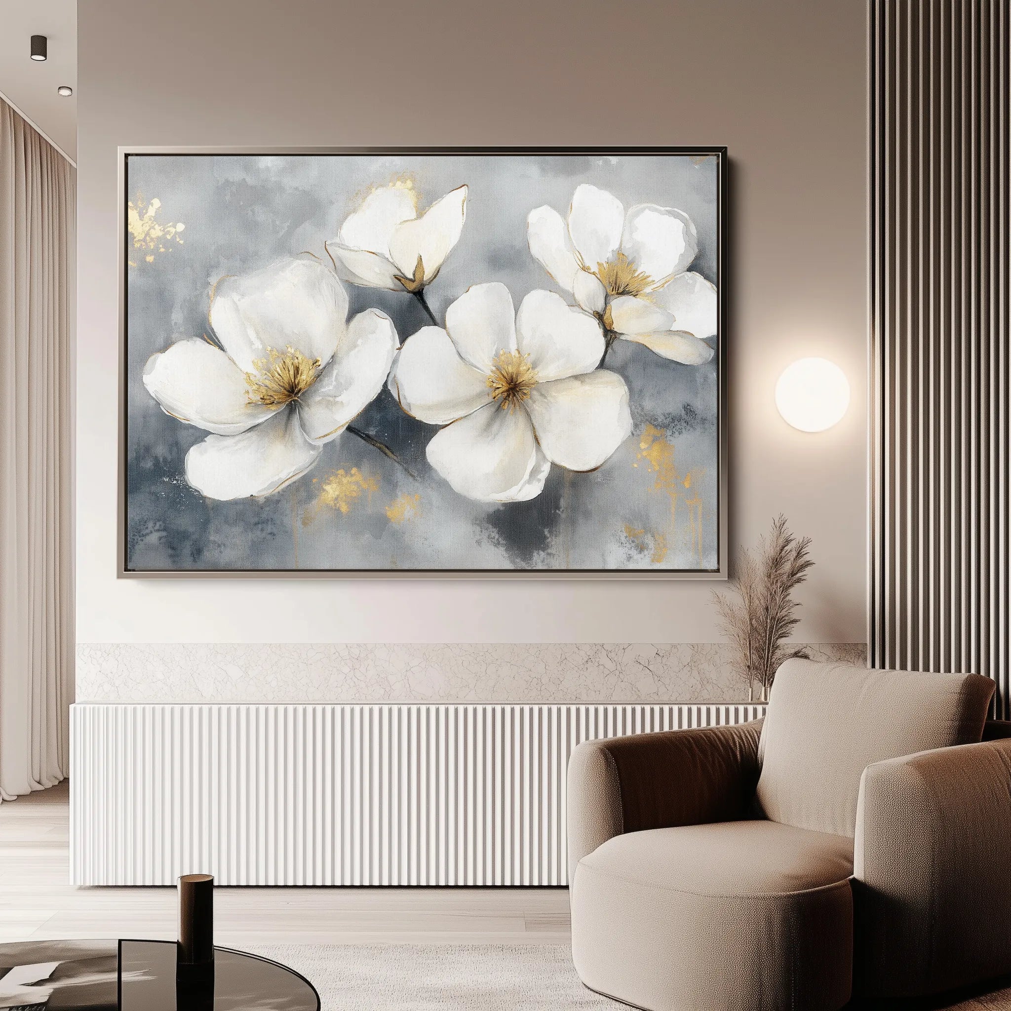 Floral 942 Canvas Art 18" x 24" / 45 x 60 cm / Black
