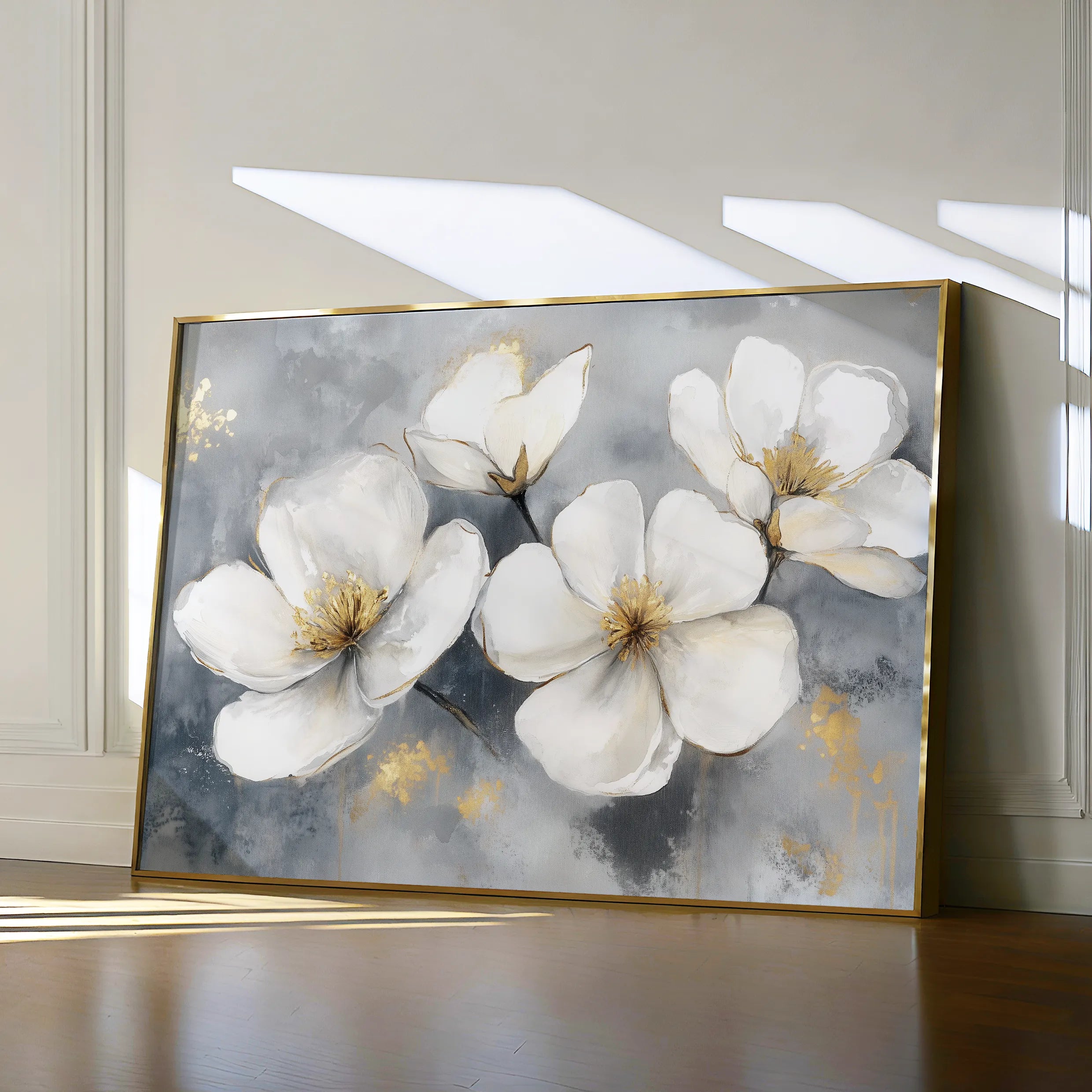 Floral 942 Canvas Art 18" x 24" / 45 x 60 cm / Black