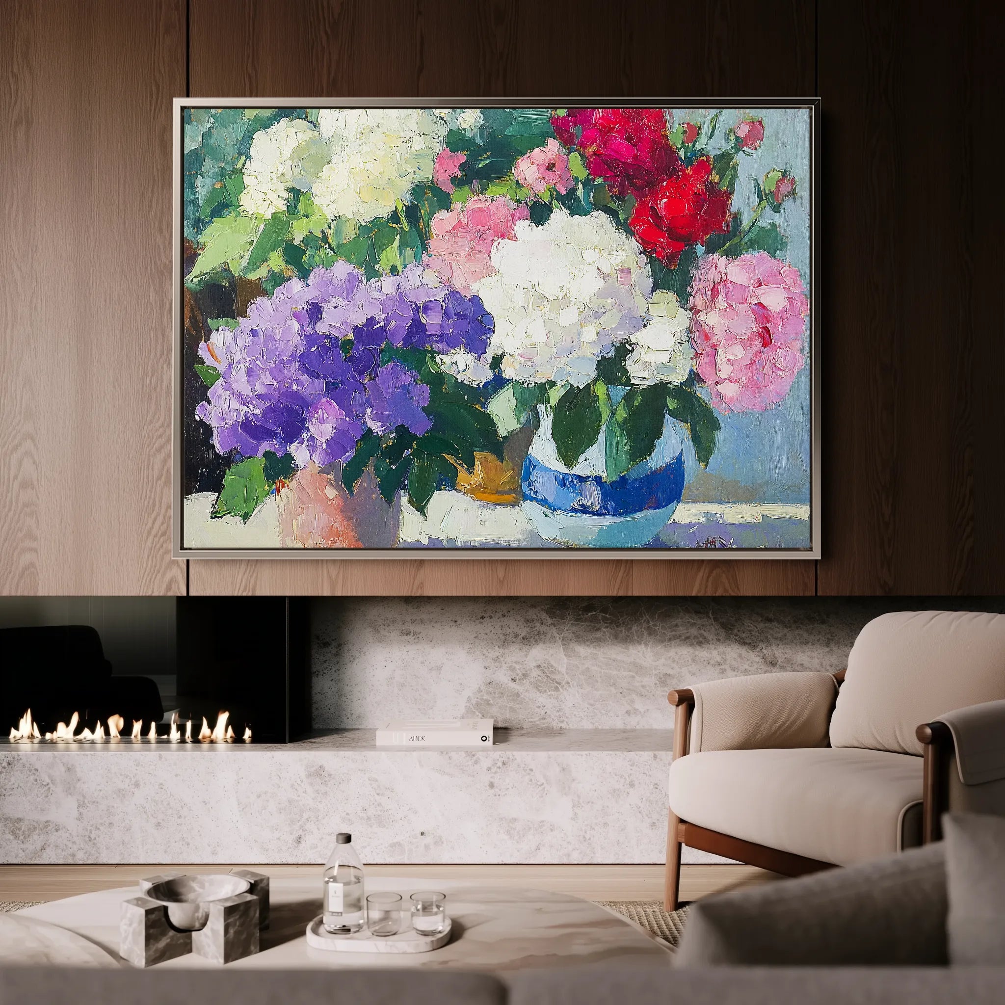 Floral 943 Canvas Art 18" x 24" / 45 x 60 cm / Black