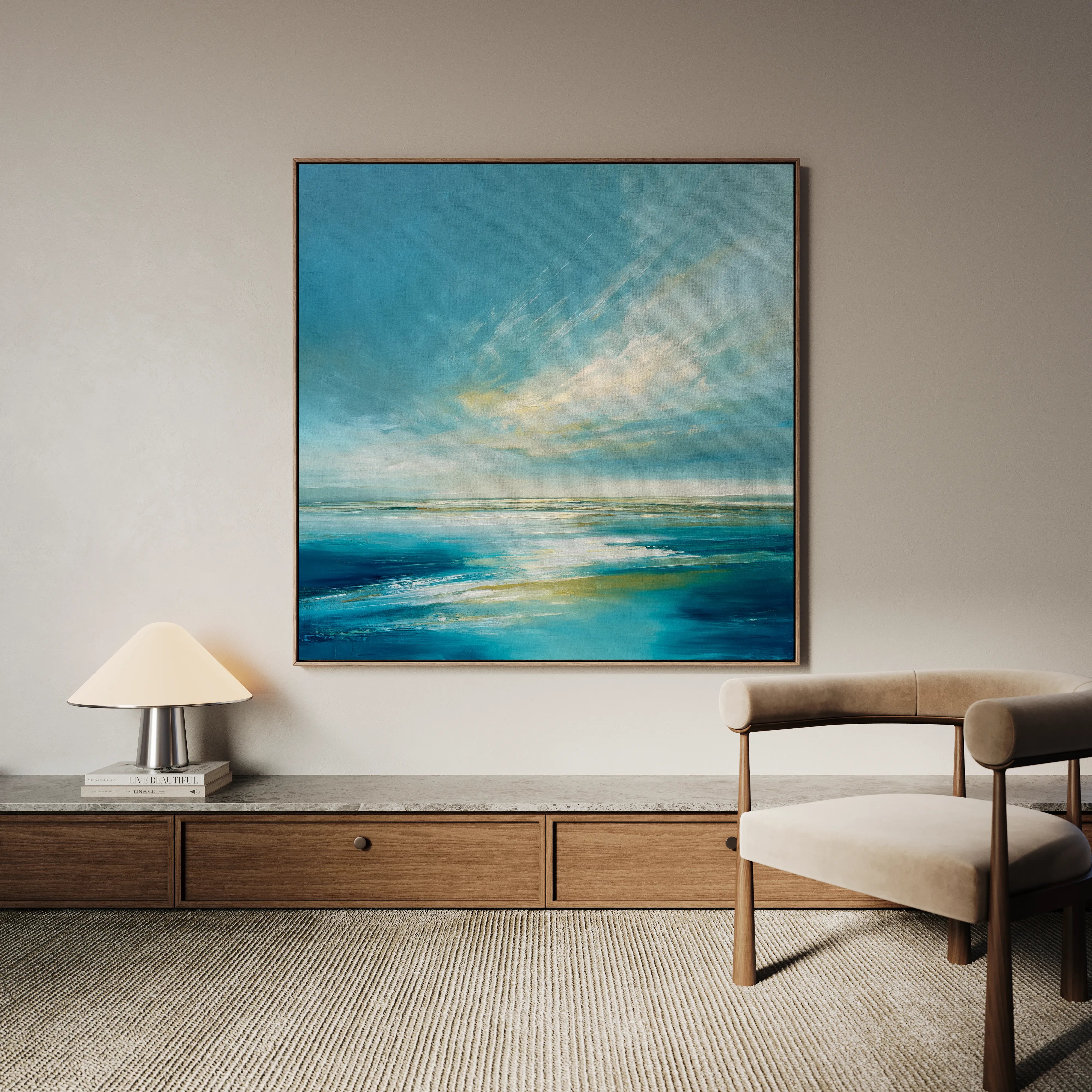 Abstract 944 Canvas Art 16" x 16" / 40 x 40 cm / Black