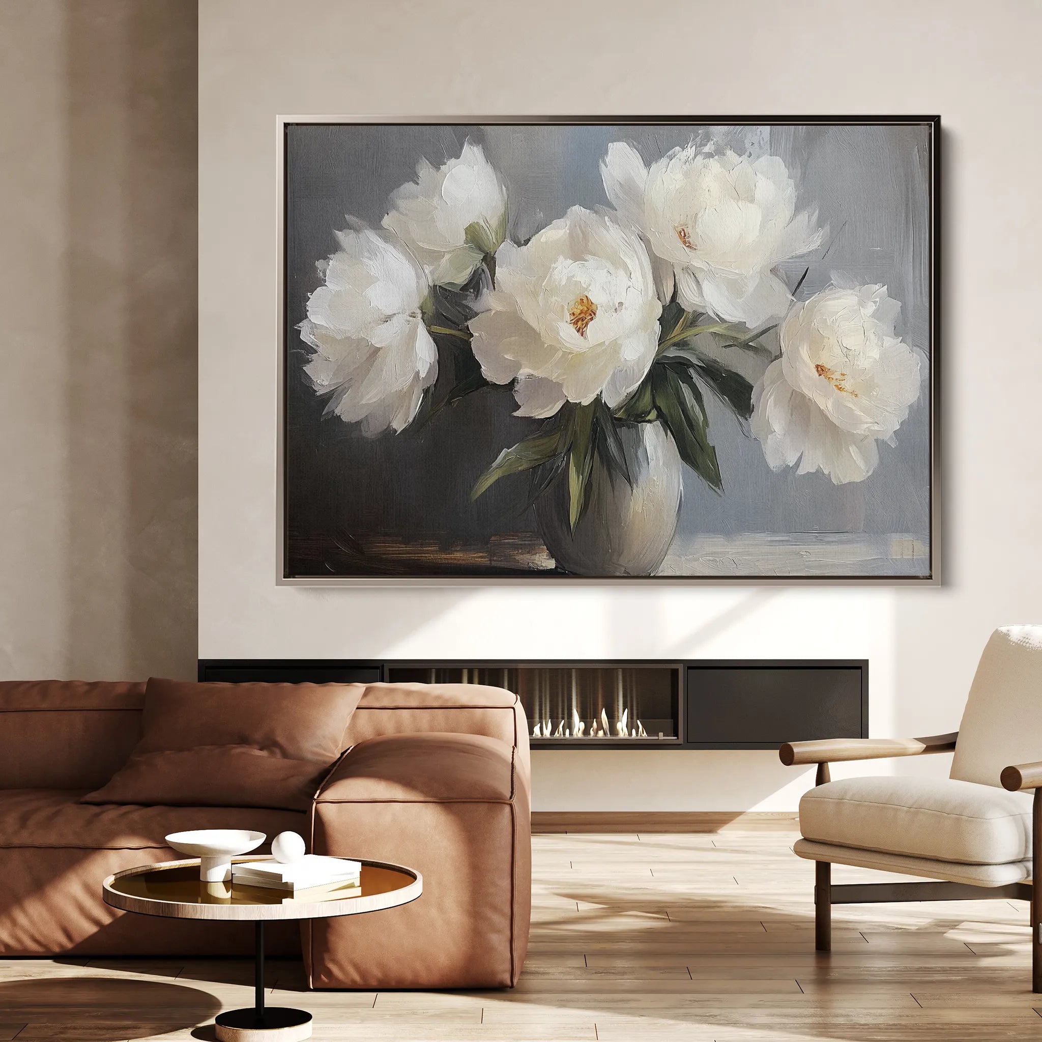 Floral 944 Canvas Art 18" x 24" / 45 x 60 cm / Black