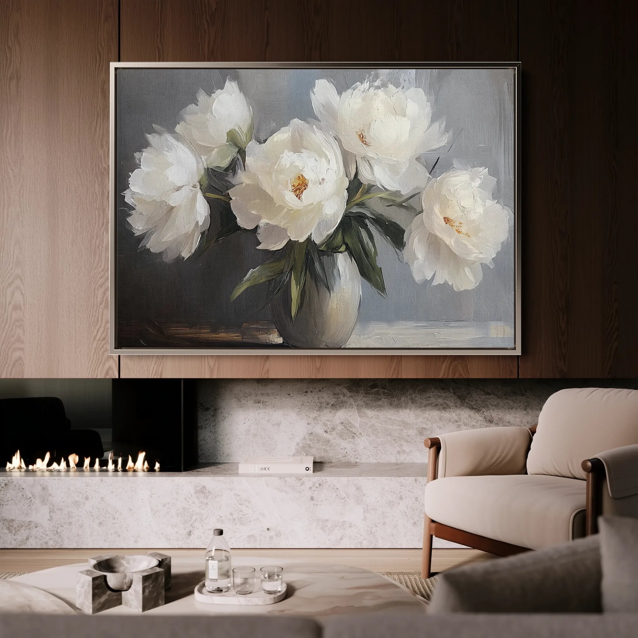 Floral 944 Canvas Art 18" x 24" / 45 x 60 cm / Black