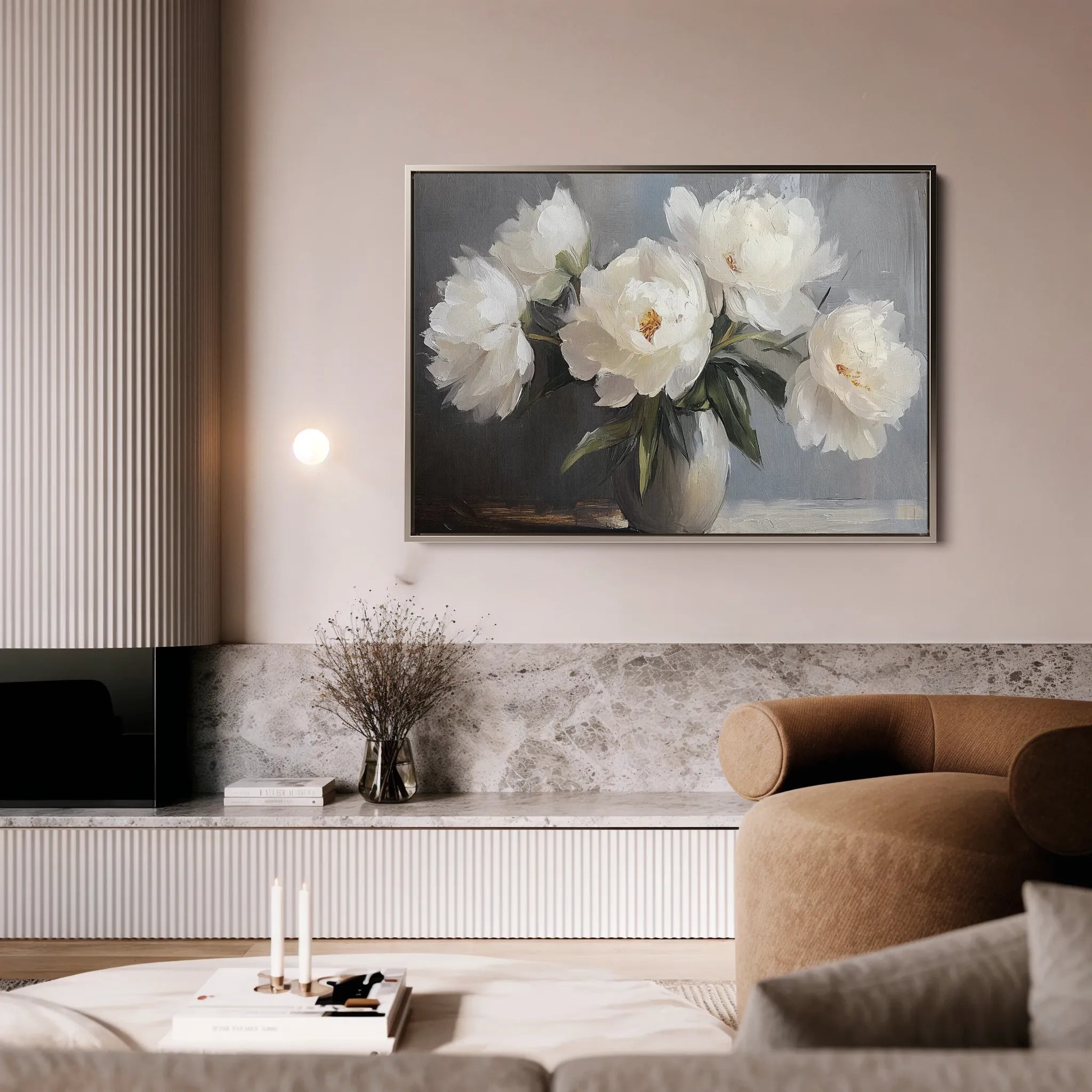 Floral 944 Canvas Art 18" x 24" / 45 x 60 cm / Black