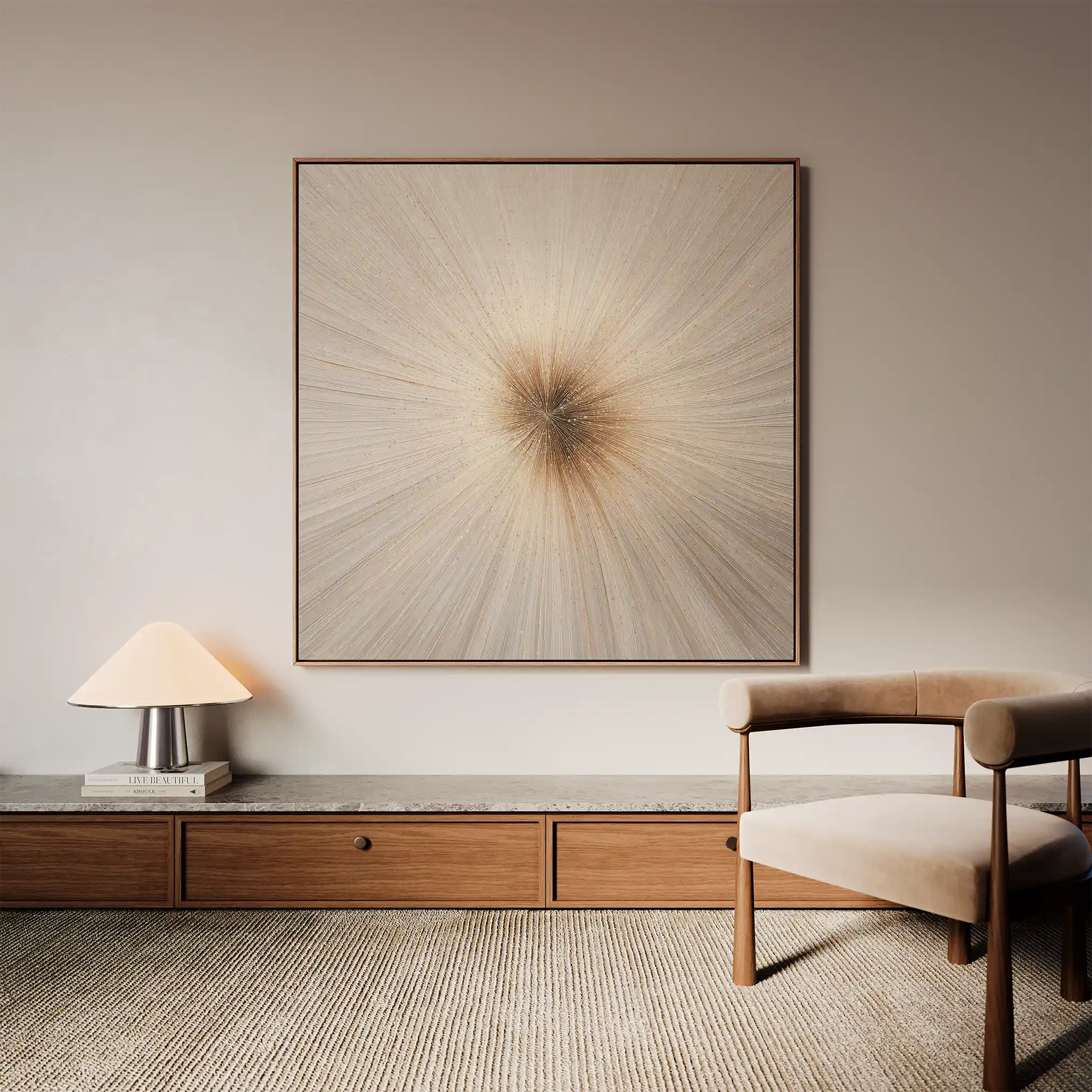 Abstract 945 Canvas Art 16" x 16" / 40 x 40 cm / Black