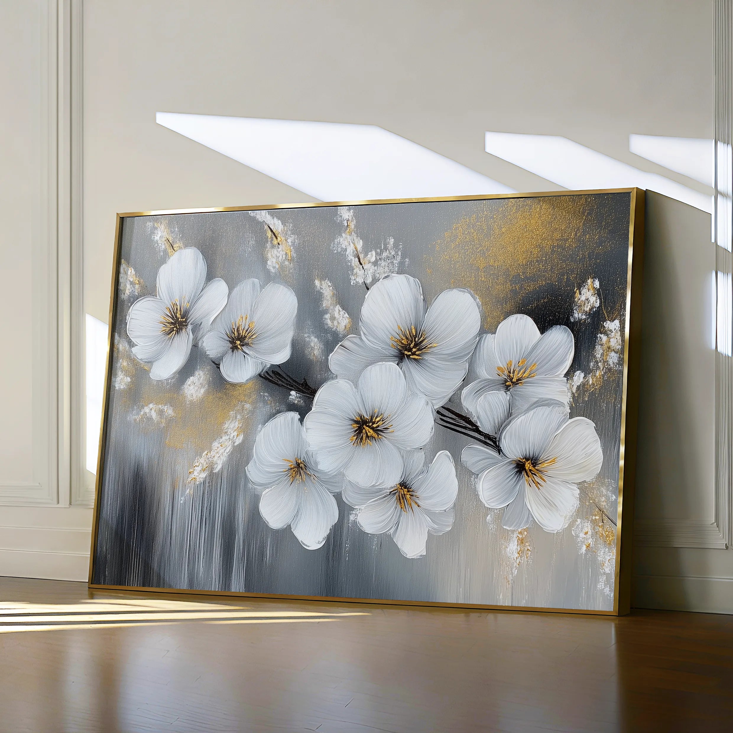 Floral 945 Canvas Art 18" x 24" / 45 x 60 cm / Black