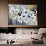 Floral 945 Canvas Art 18" x 24" / 45 x 60 cm / Black