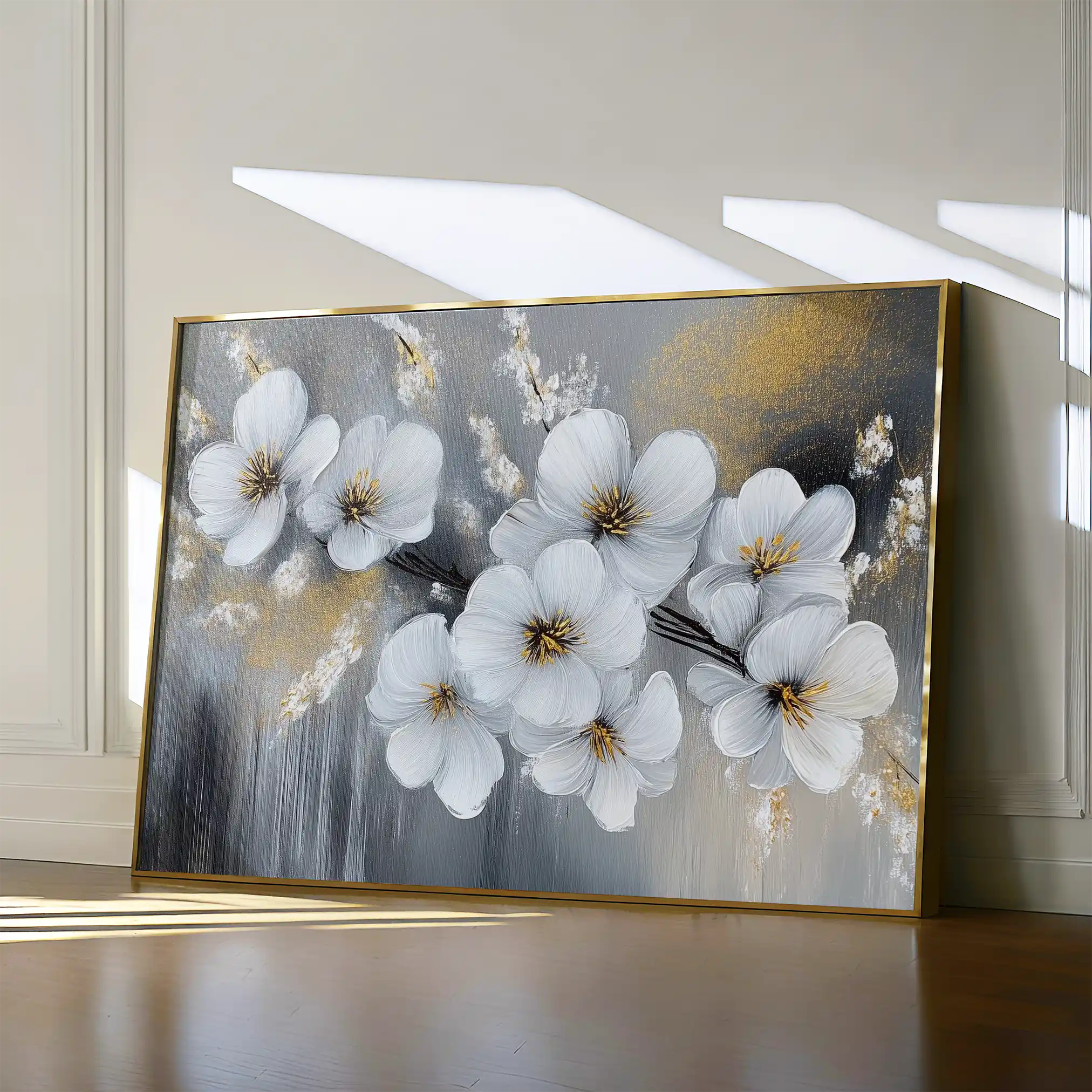 Floral 945 Canvas Art 60 x 40 cm / Black