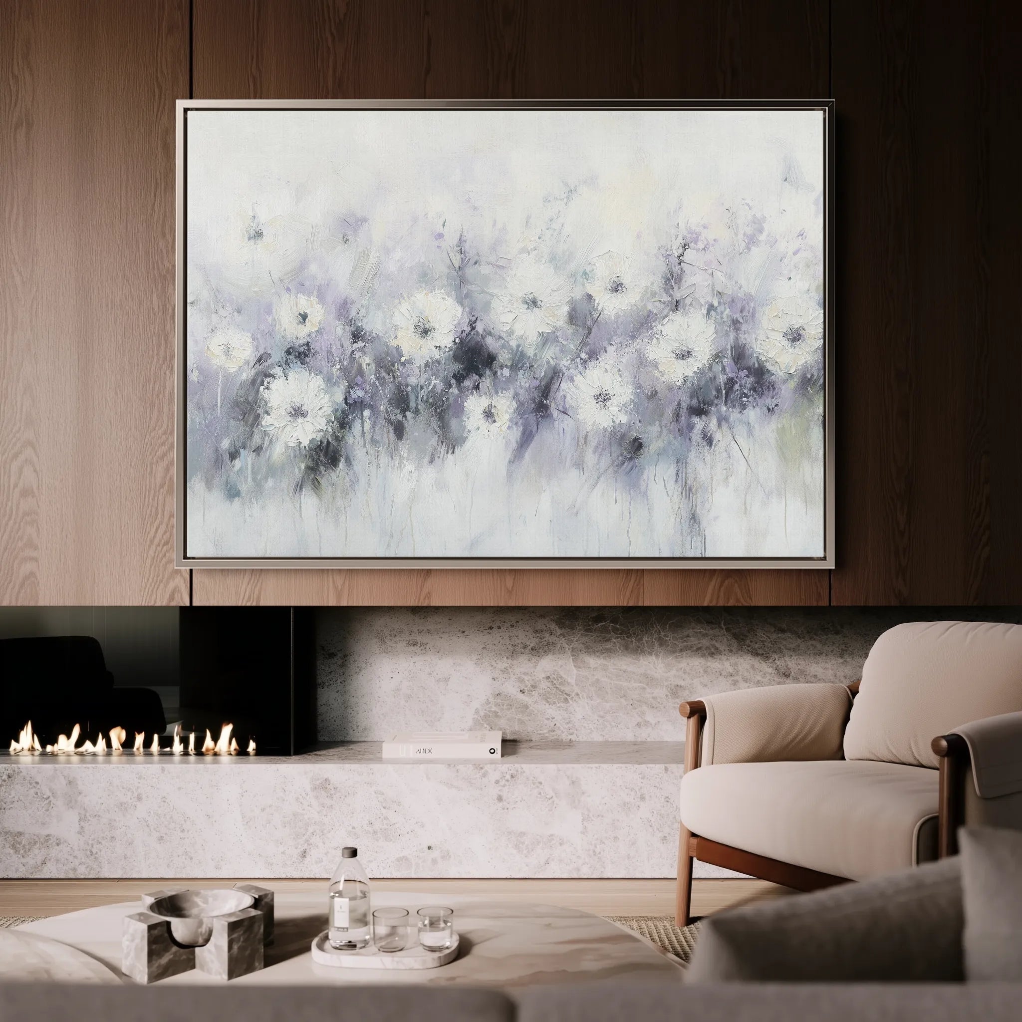 Floral 946 Canvas Art 18" x 24" / 45 x 60 cm / Black