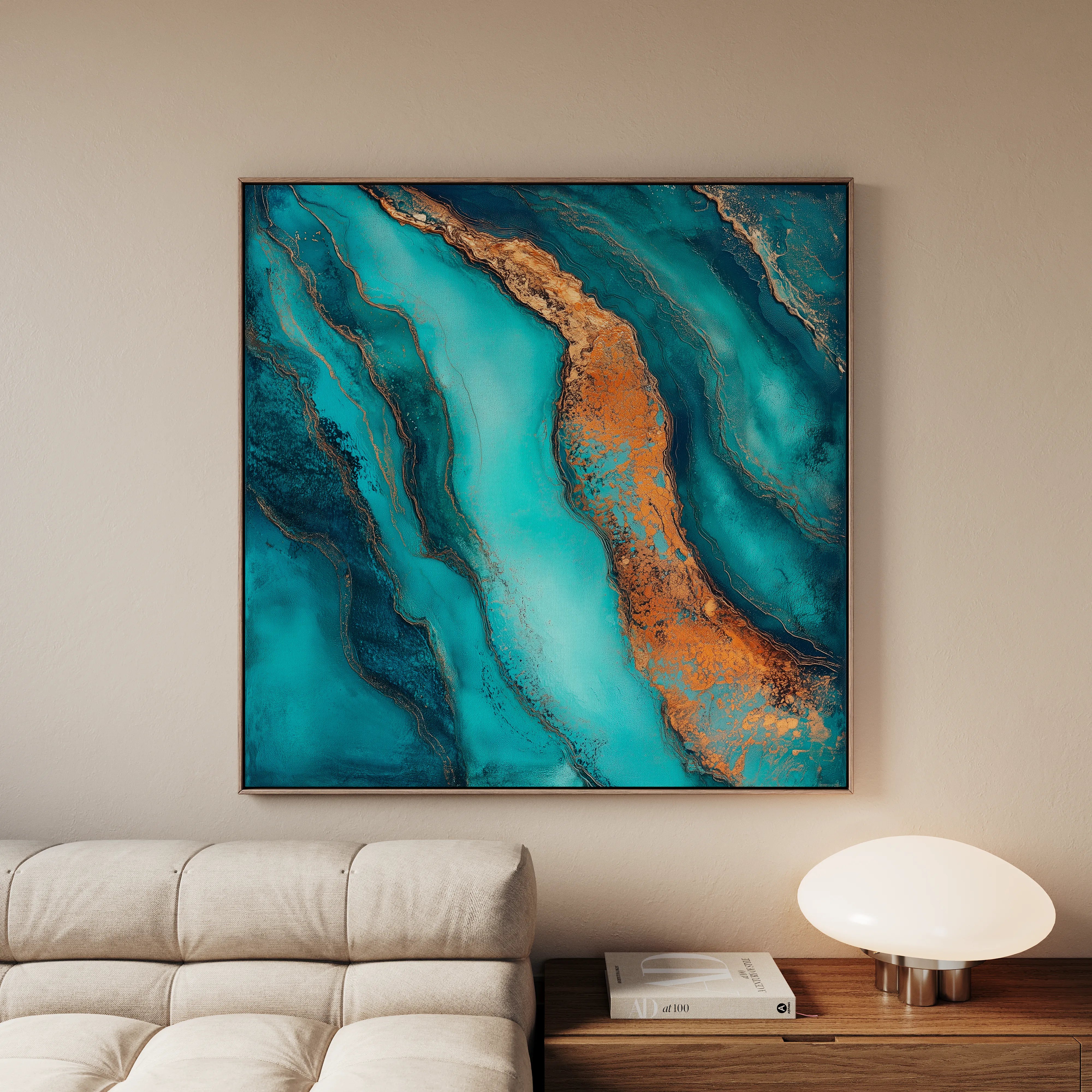Abstract 947 Canvas Art 16" x 16" / 40 x 40 cm / Black