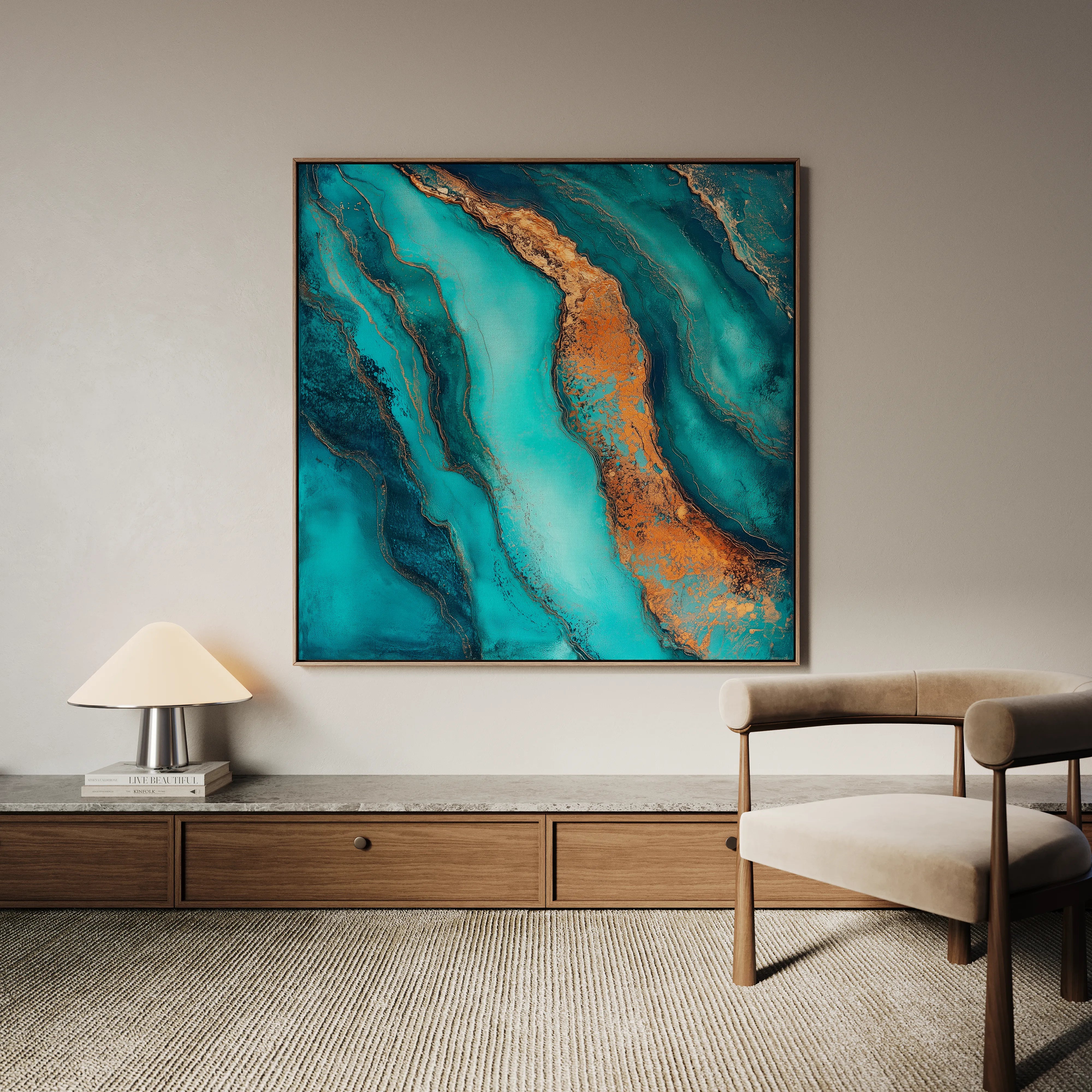 Abstract 947 Canvas Art 16" x 16" / 40 x 40 cm / Black