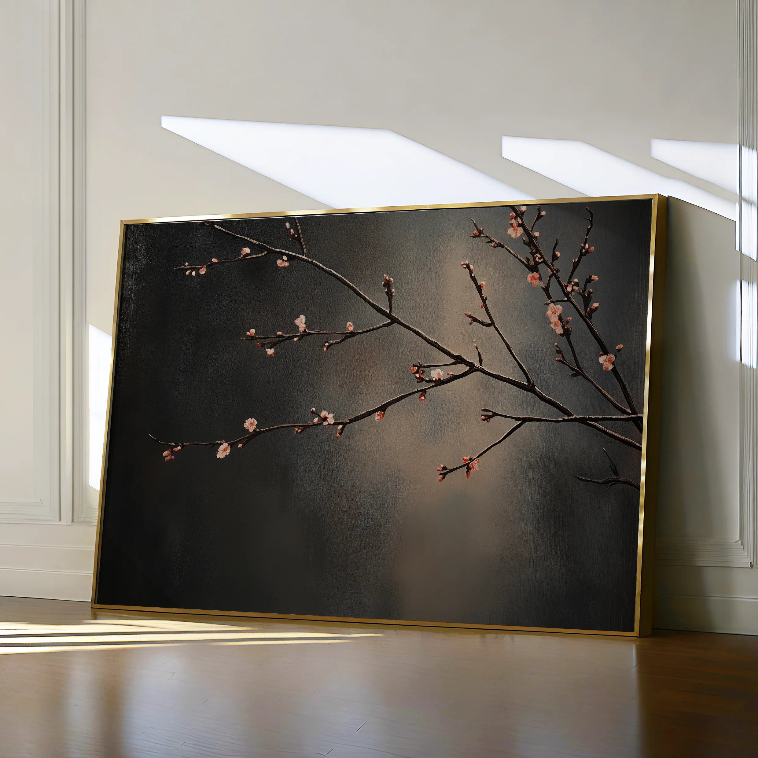 Floral 947 Canvas Art 18" x 24" / 45 x 60 cm / Black